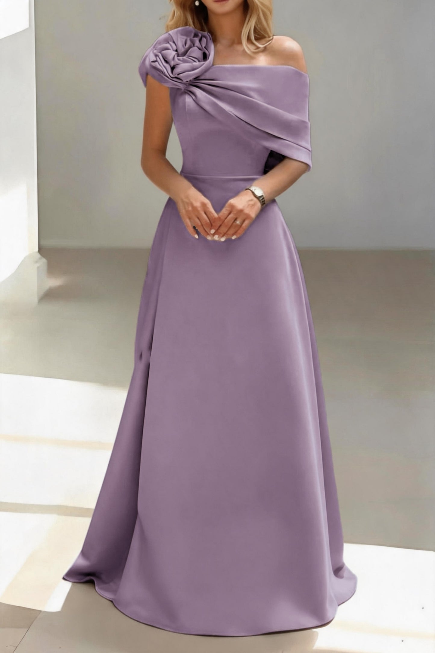 A-Line Floor Length Chiffon Mother of the Bride Dress CM0452