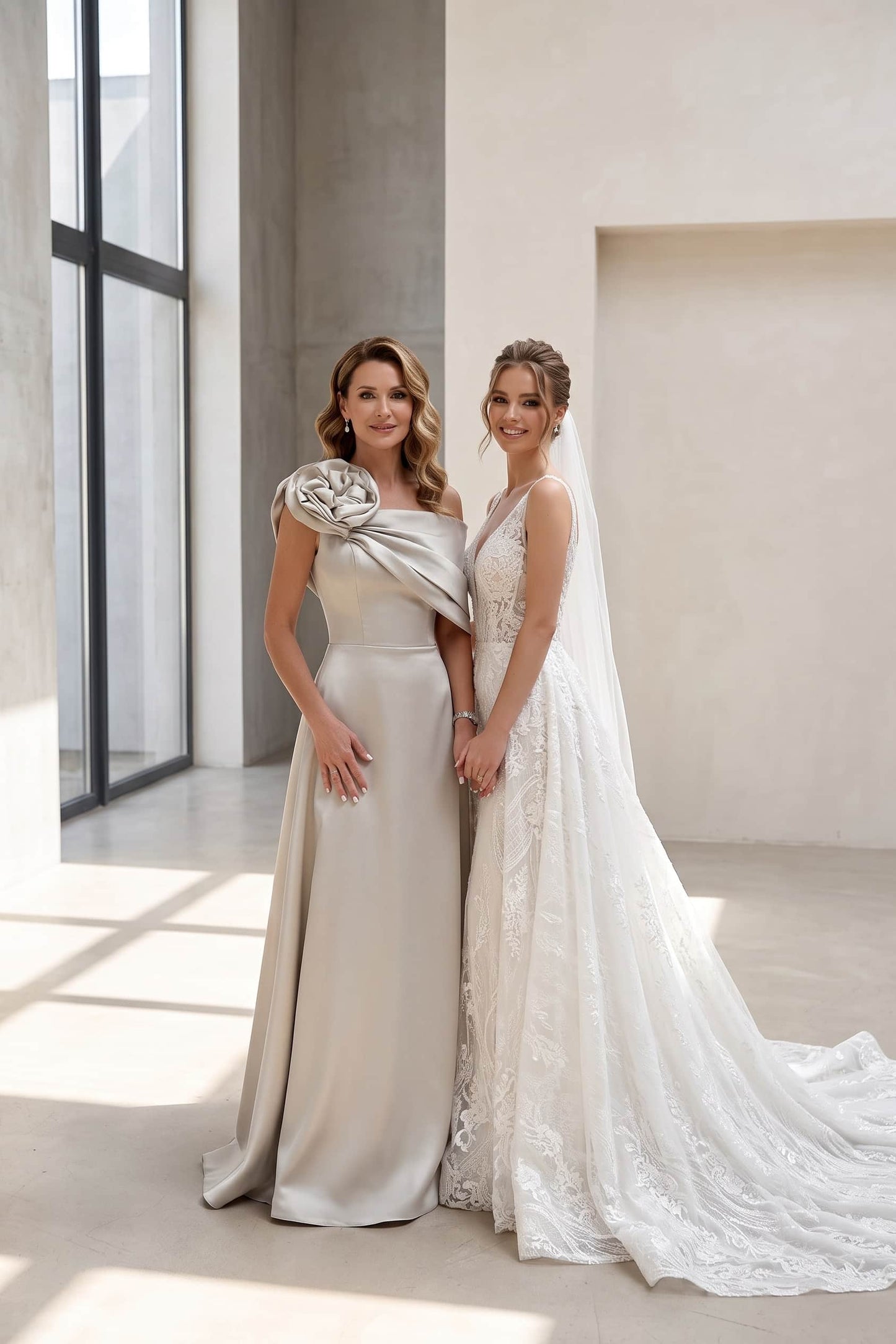 A-Line Floor Length Satin Mother of the Bride Dress CM0452 - Champagne - COCOMELODY