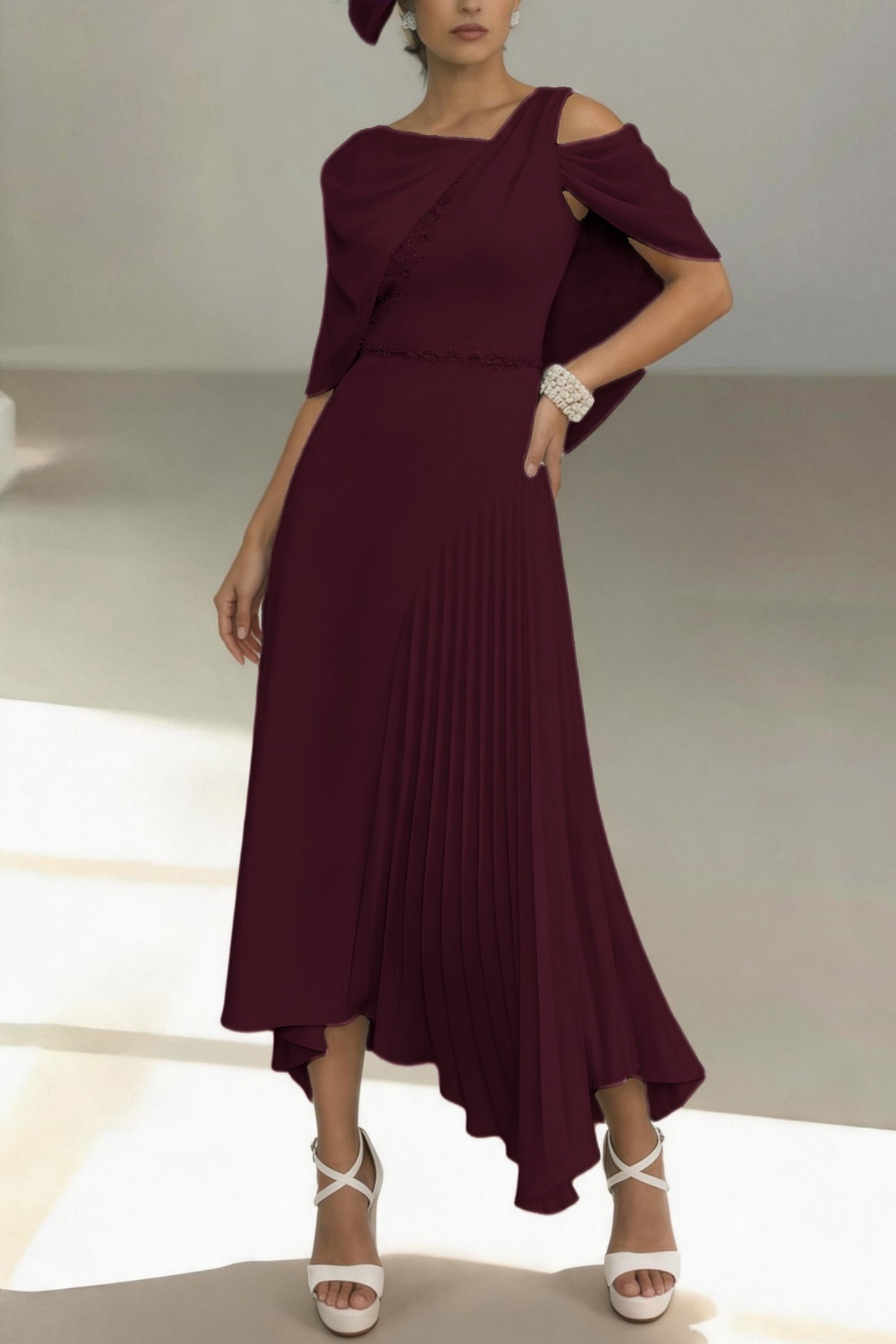 Sheath-Column Ankle Length Chiffon Mother of the Bride Dress CM0456