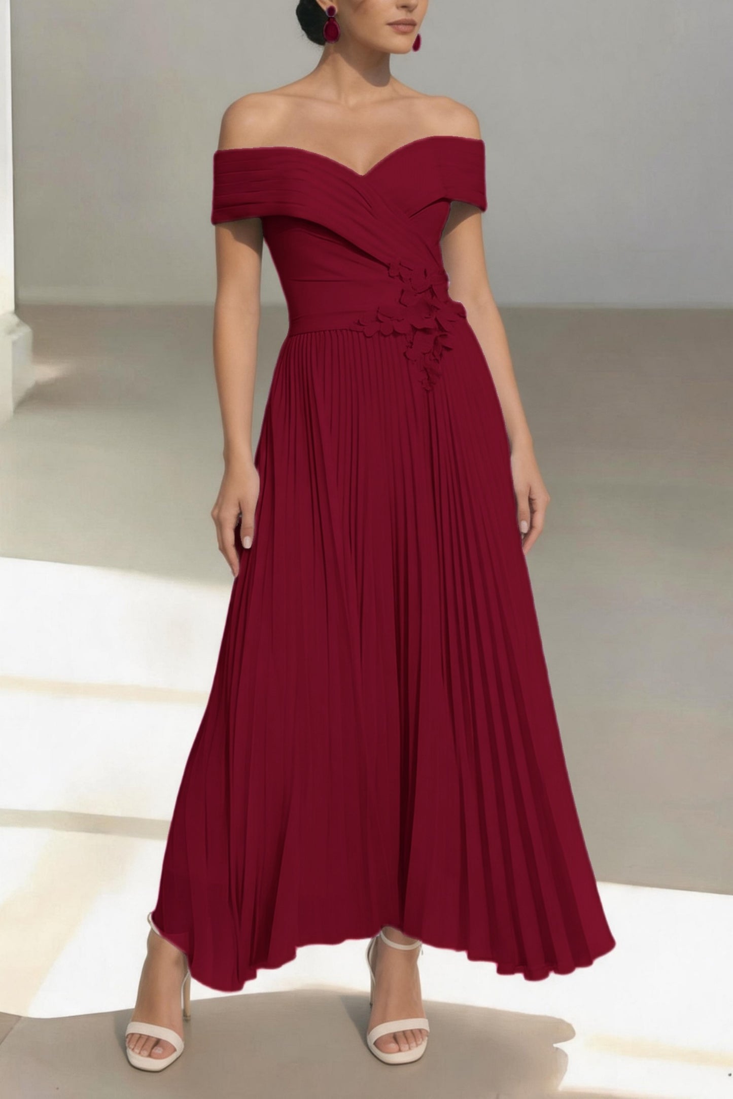 A-Line Ankle Length Chiffon Mother of the Bride Dress CM0457