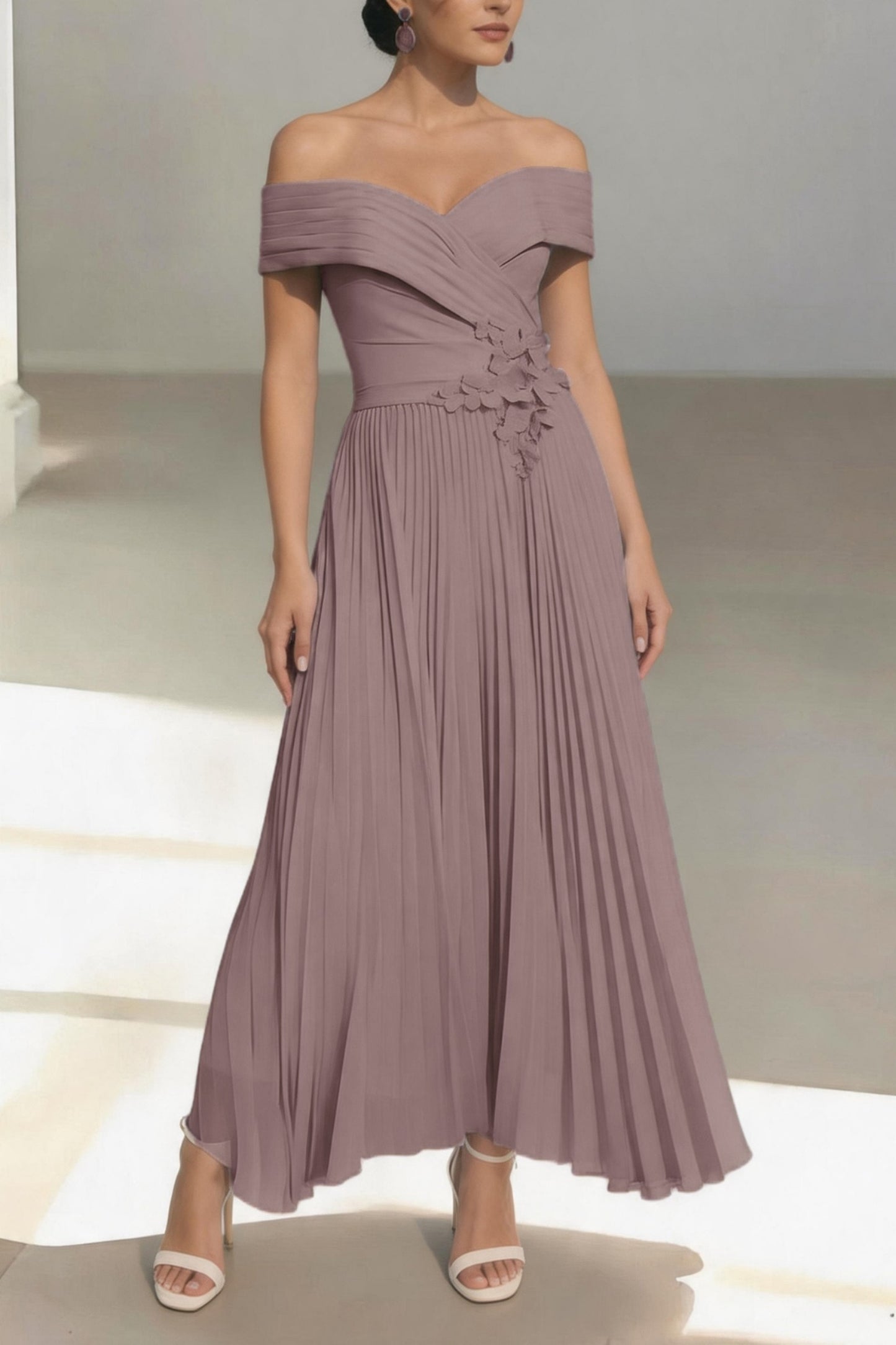 A-Line Ankle Length Chiffon Mother of the Bride Dress CM0457