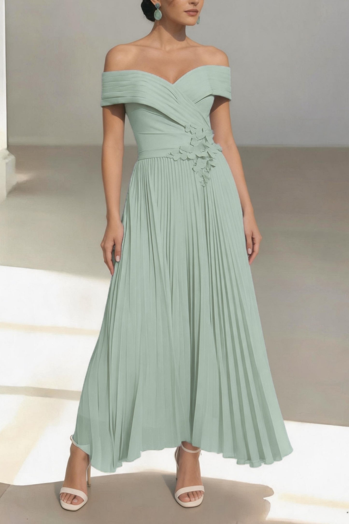 A-Line Ankle Length Chiffon Mother of the Bride Dress CM0457