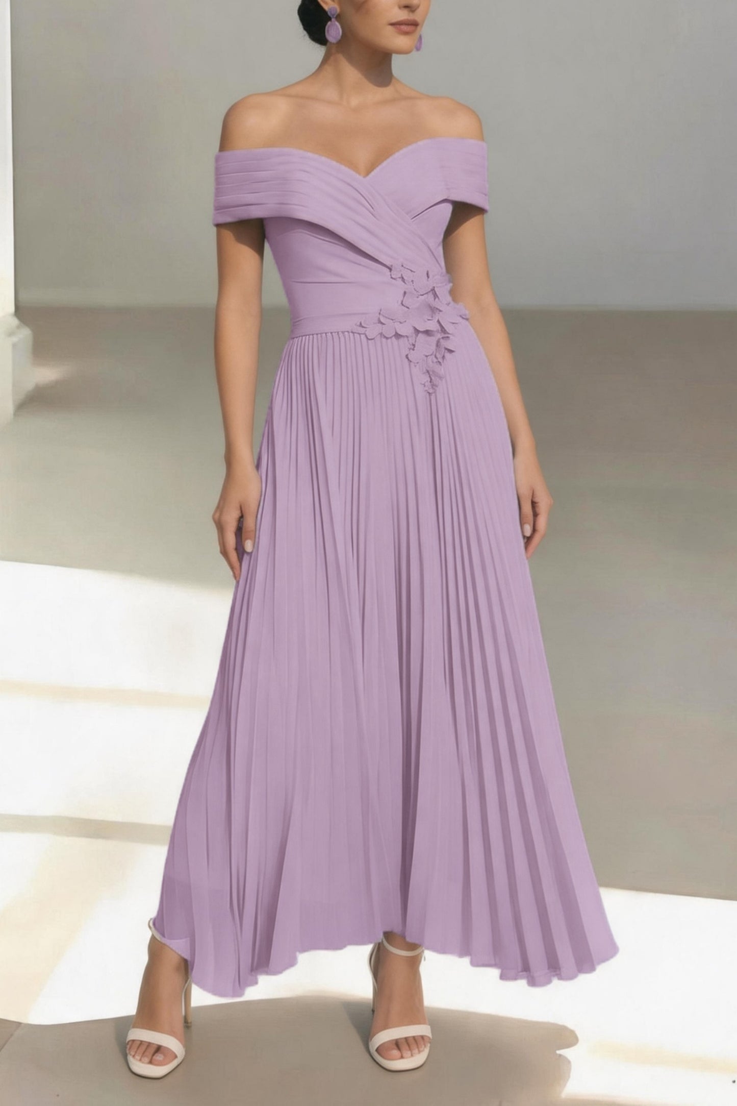 A-Line Ankle Length Chiffon Mother of the Bride Dress CM0457