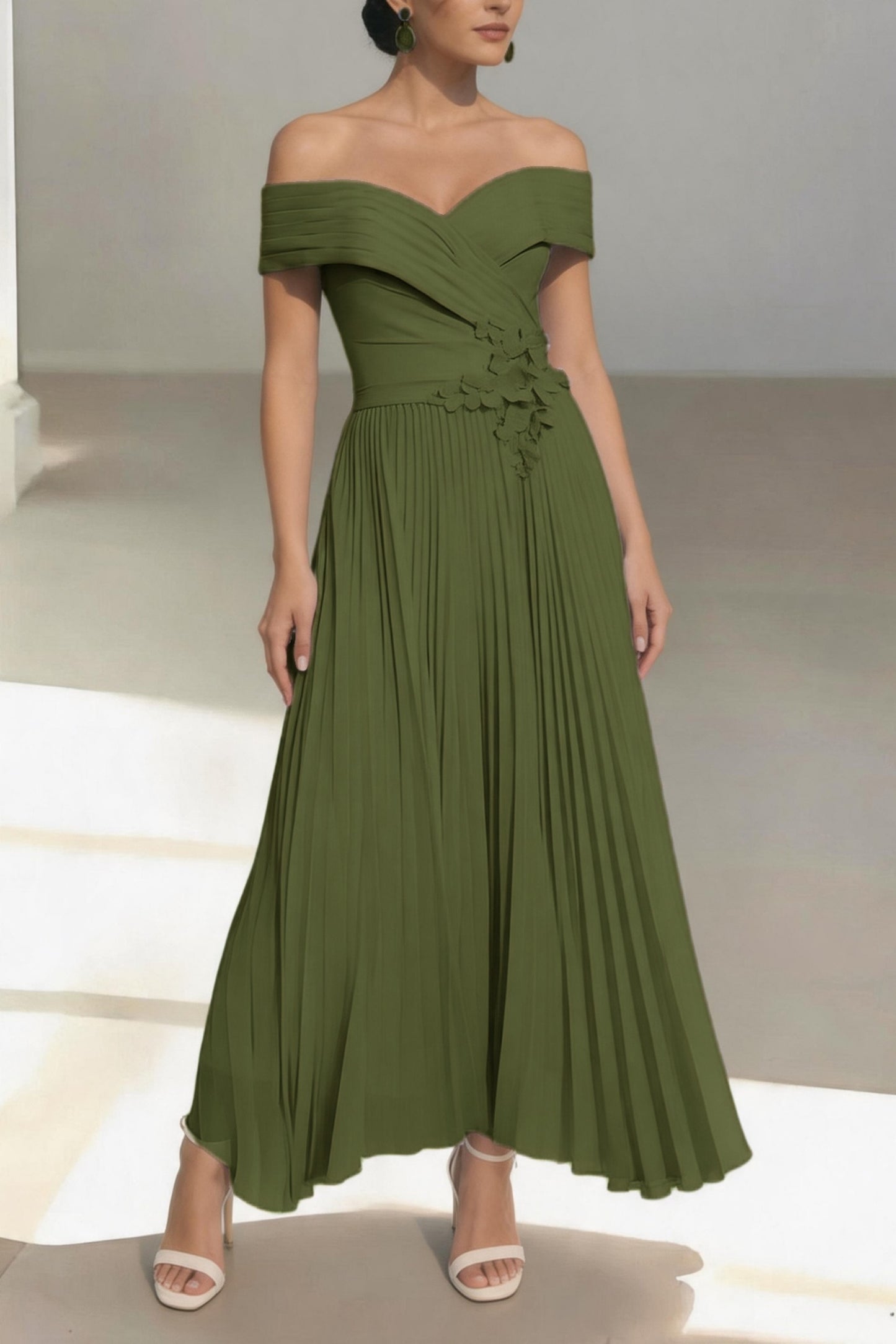 A-Line Ankle Length Chiffon Mother of the Bride Dress CM0457