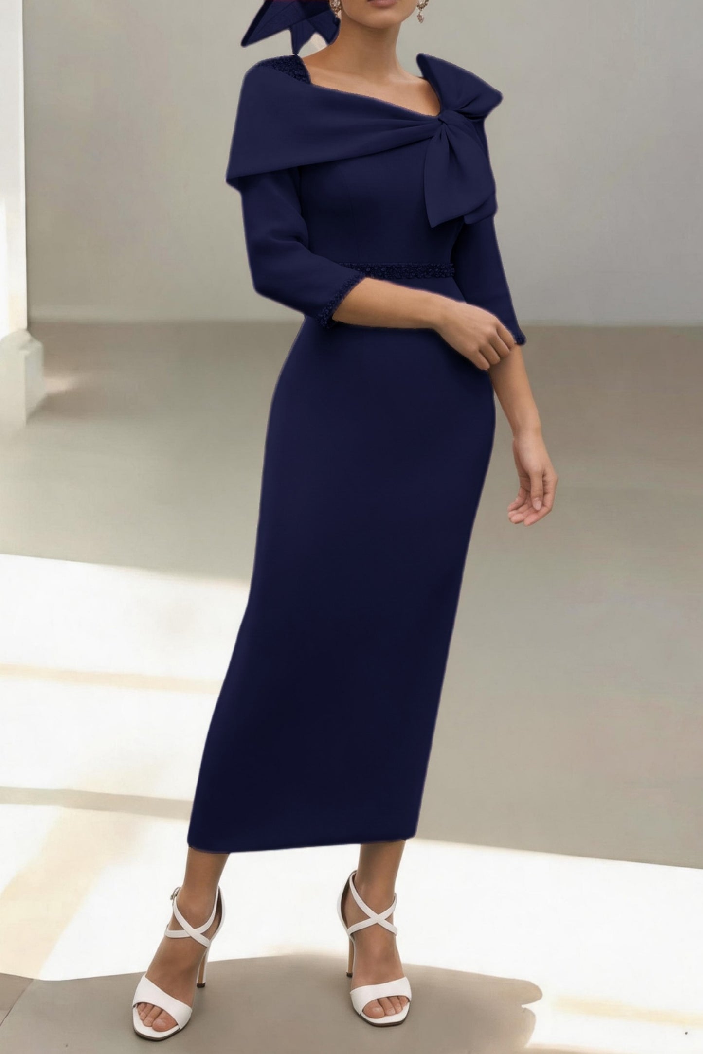 Sheath-Column Ankle Length Satin Mother of the Bride Dress CM0460