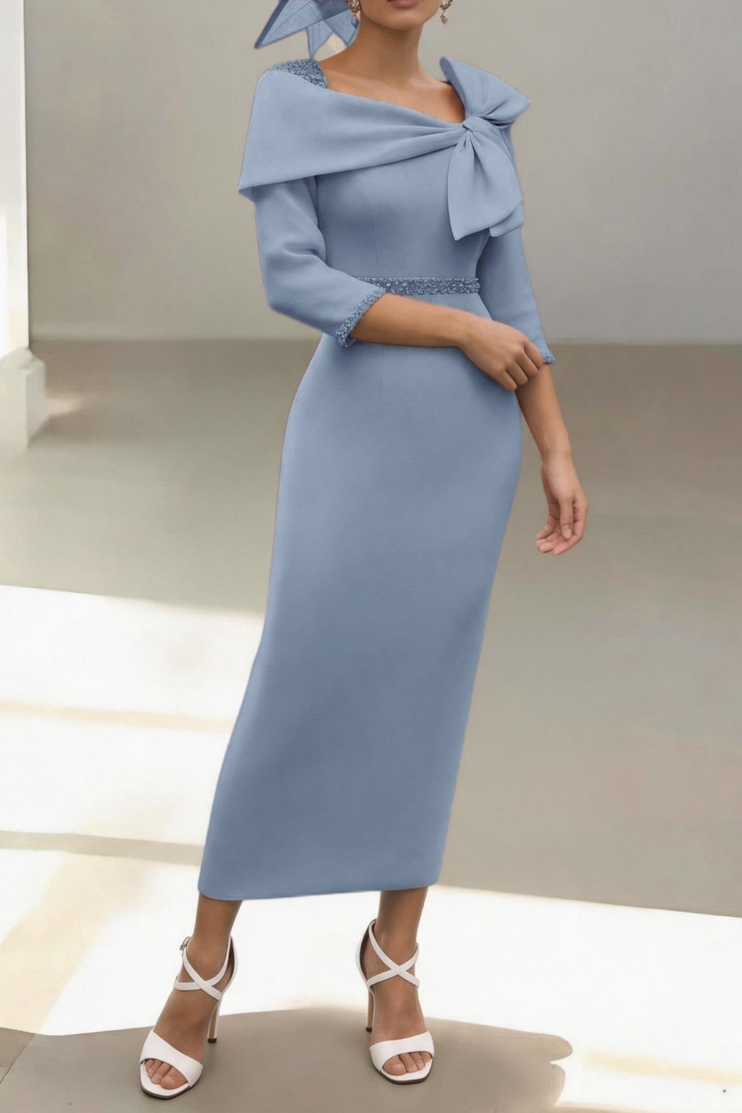 Sheath-Column Ankle Length Satin Mother of the Bride Dress CM0460