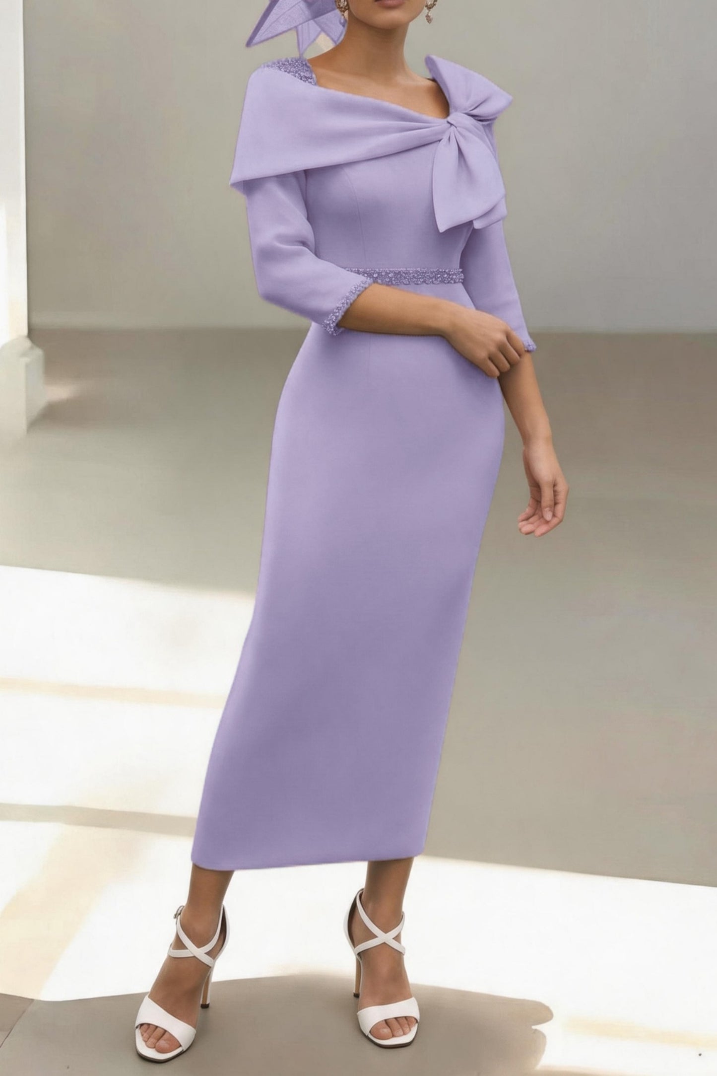 Sheath-Column Ankle Length Satin Mother of the Bride Dress CM0460
