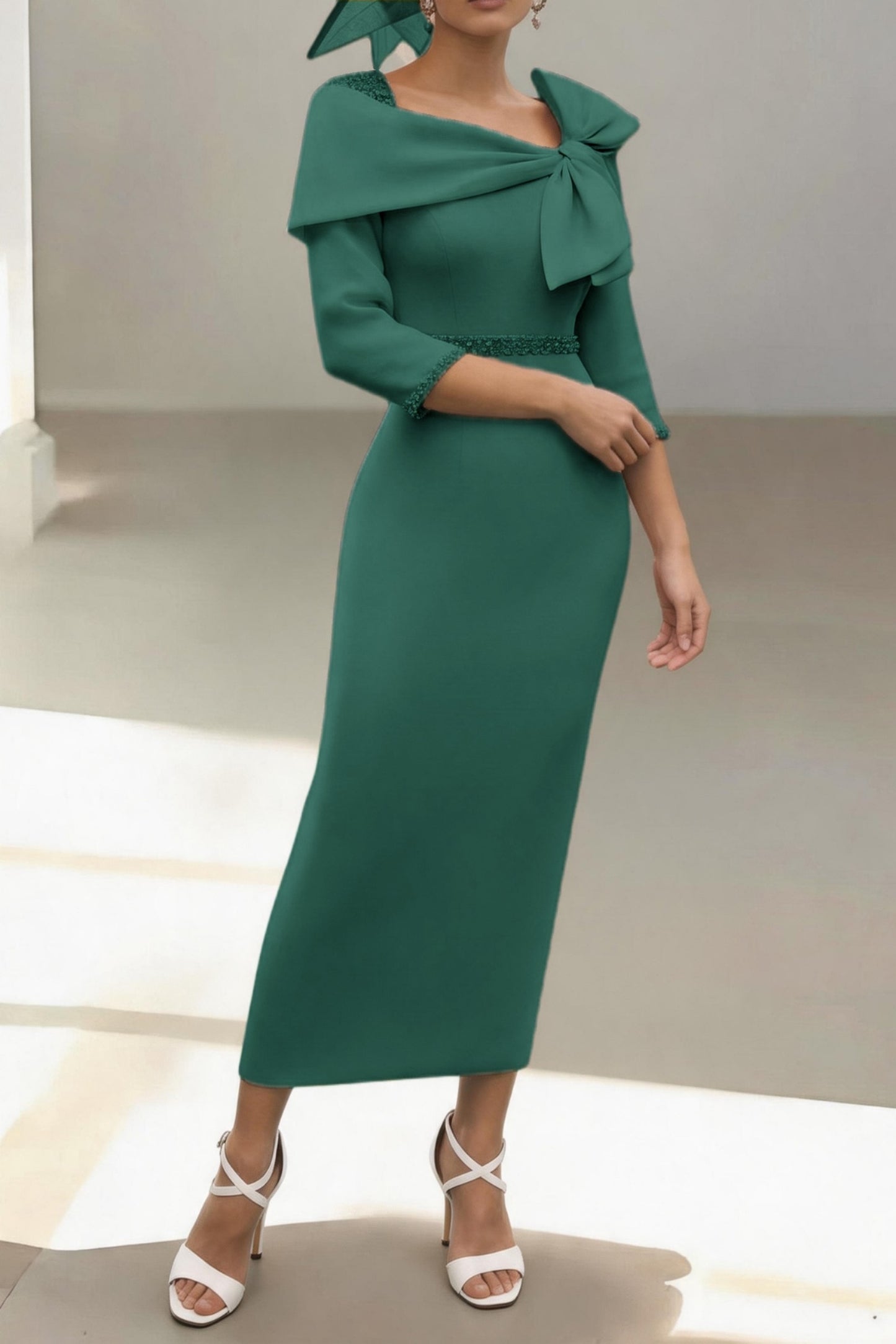 Sheath-Column Ankle Length Satin Mother of the Bride Dress CM0460