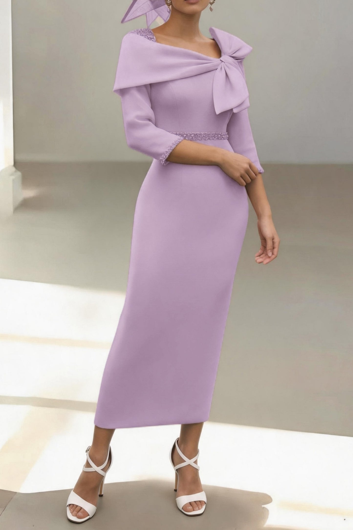 Sheath-Column Ankle Length Satin Mother of the Bride Dress CM0460
