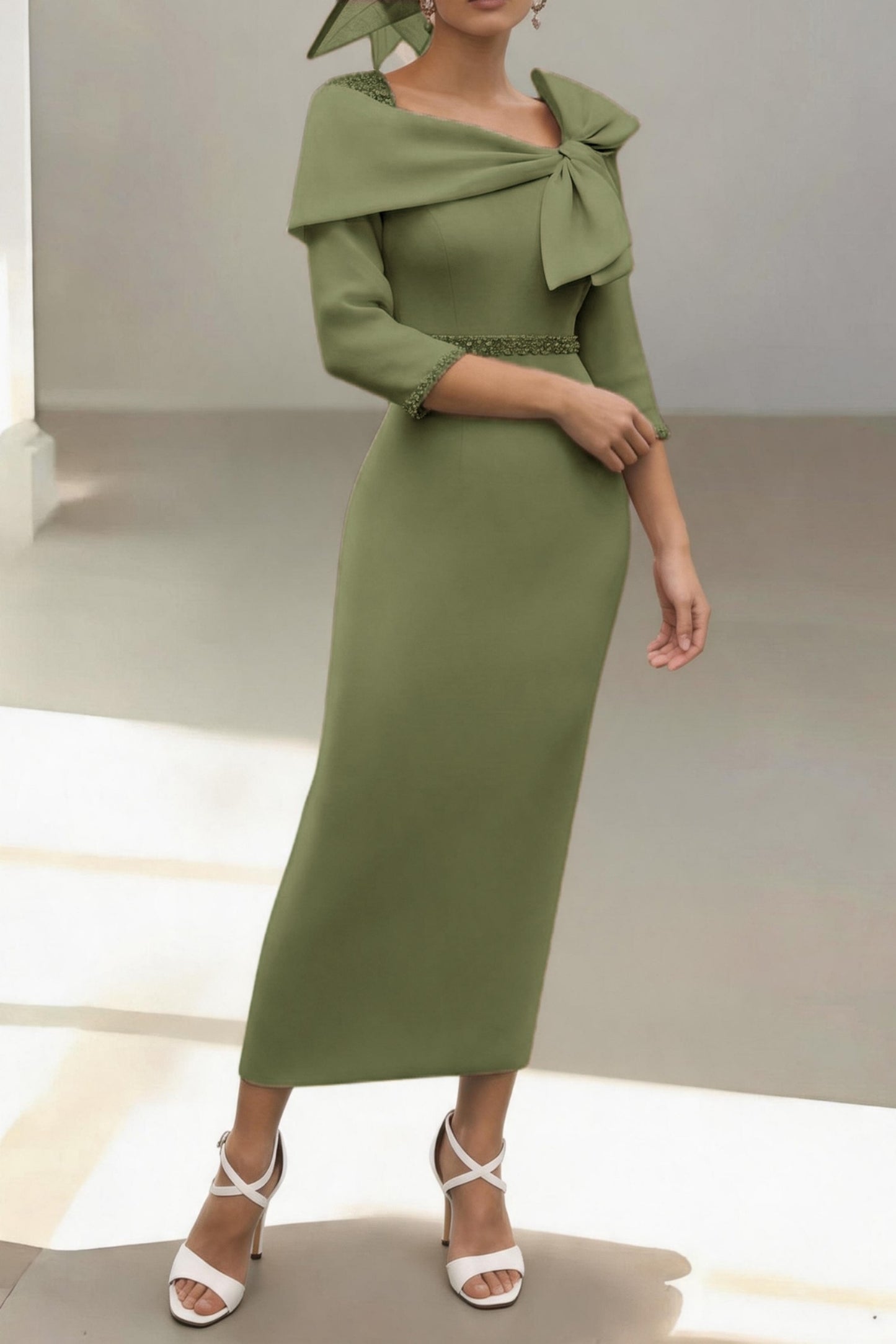 Sheath-Column Ankle Length Satin Mother of the Bride Dress CM0460