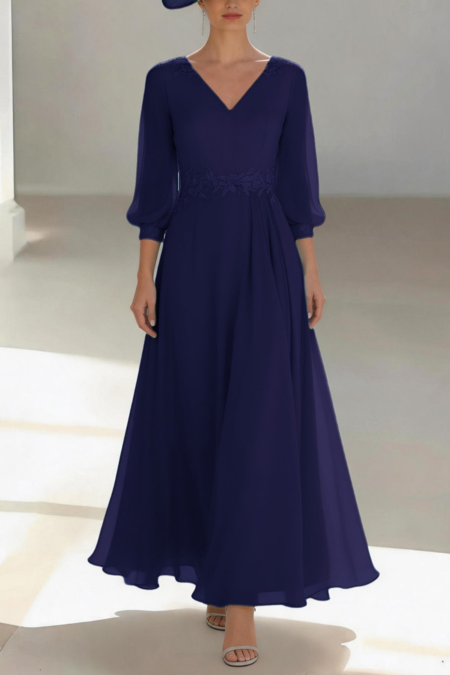 A-Line Ankle Length Chiffon Mother of the Bride Dress CM0461