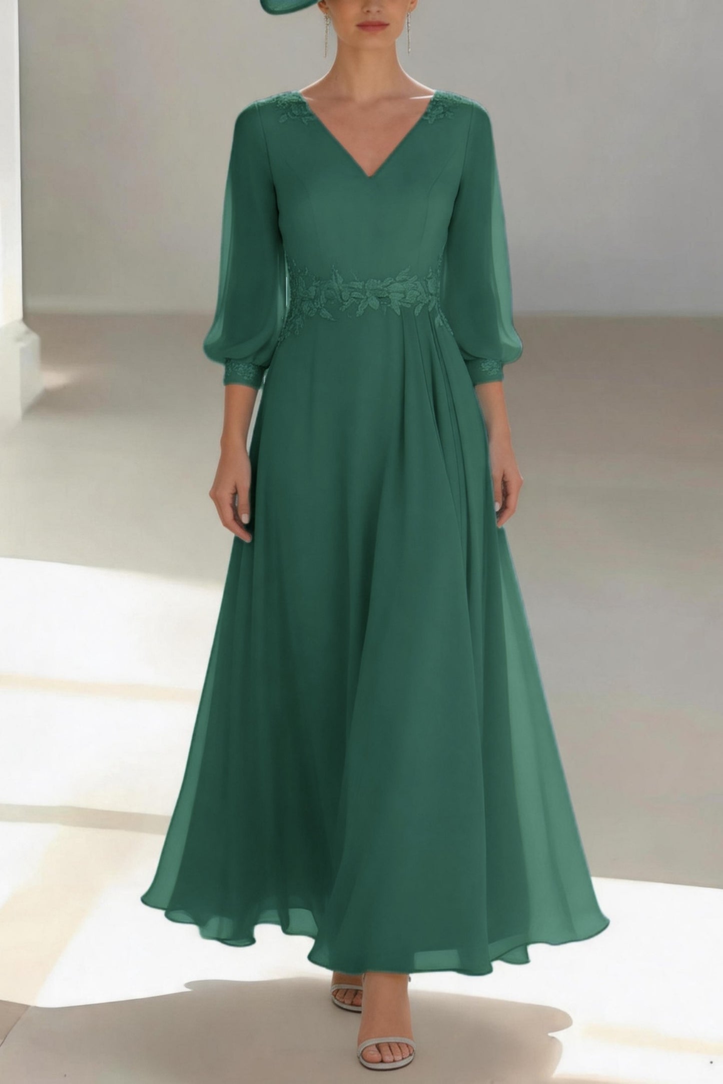 A-Line Ankle Length Chiffon Mother of the Bride Dress CM0461