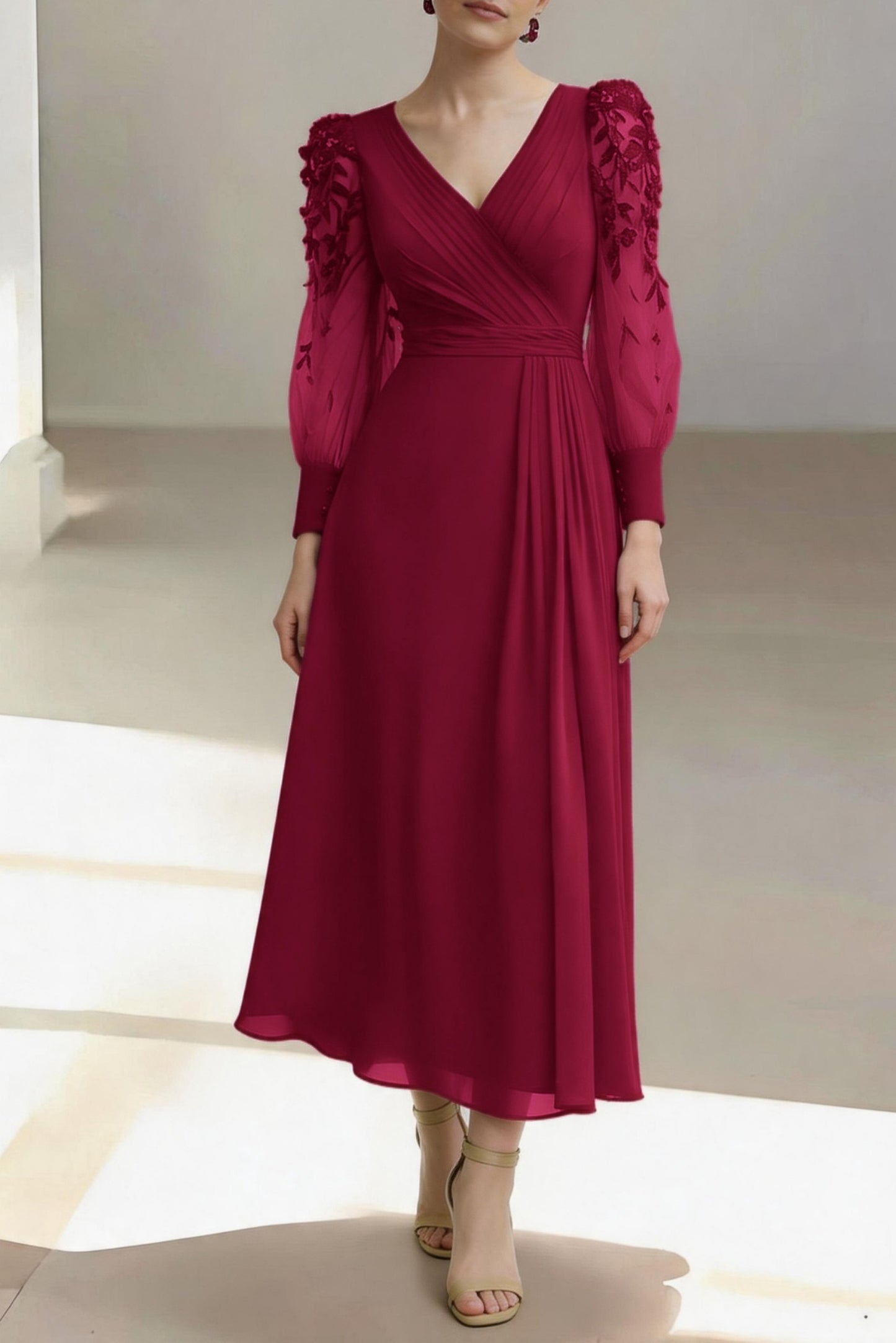 Sheath-Column Ankle Length Chiffon Mother of the Bride Dress CM0462