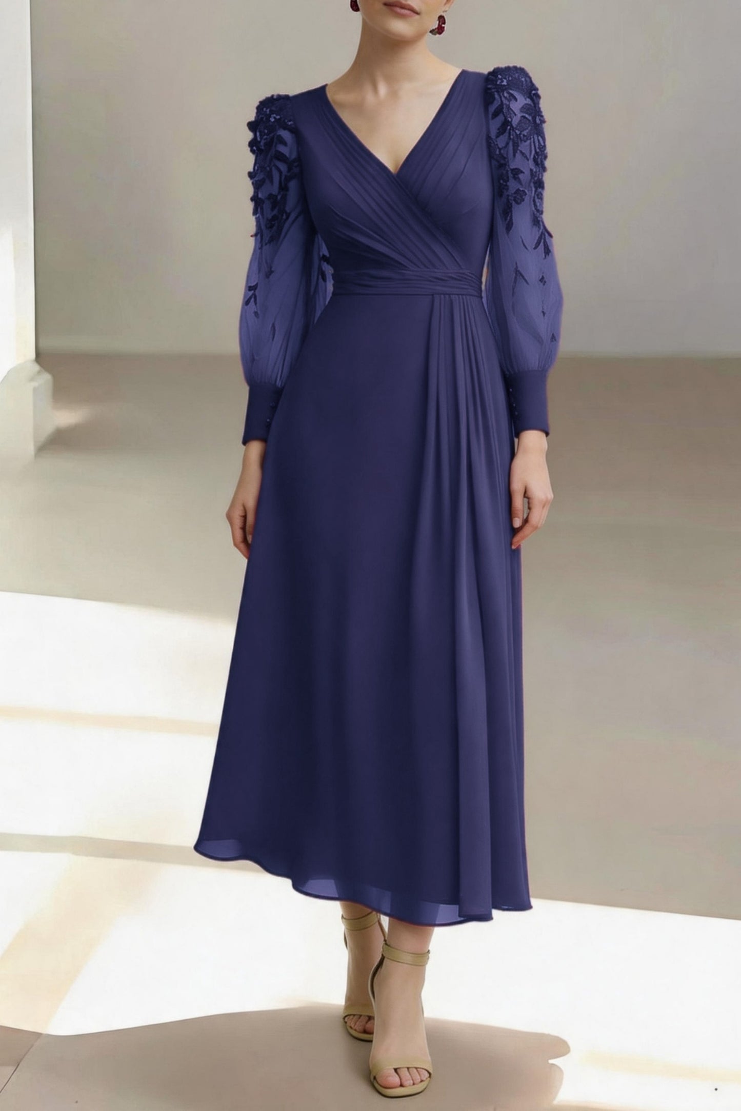 Sheath-Column Ankle Length Chiffon Mother of the Bride Dress CM0462