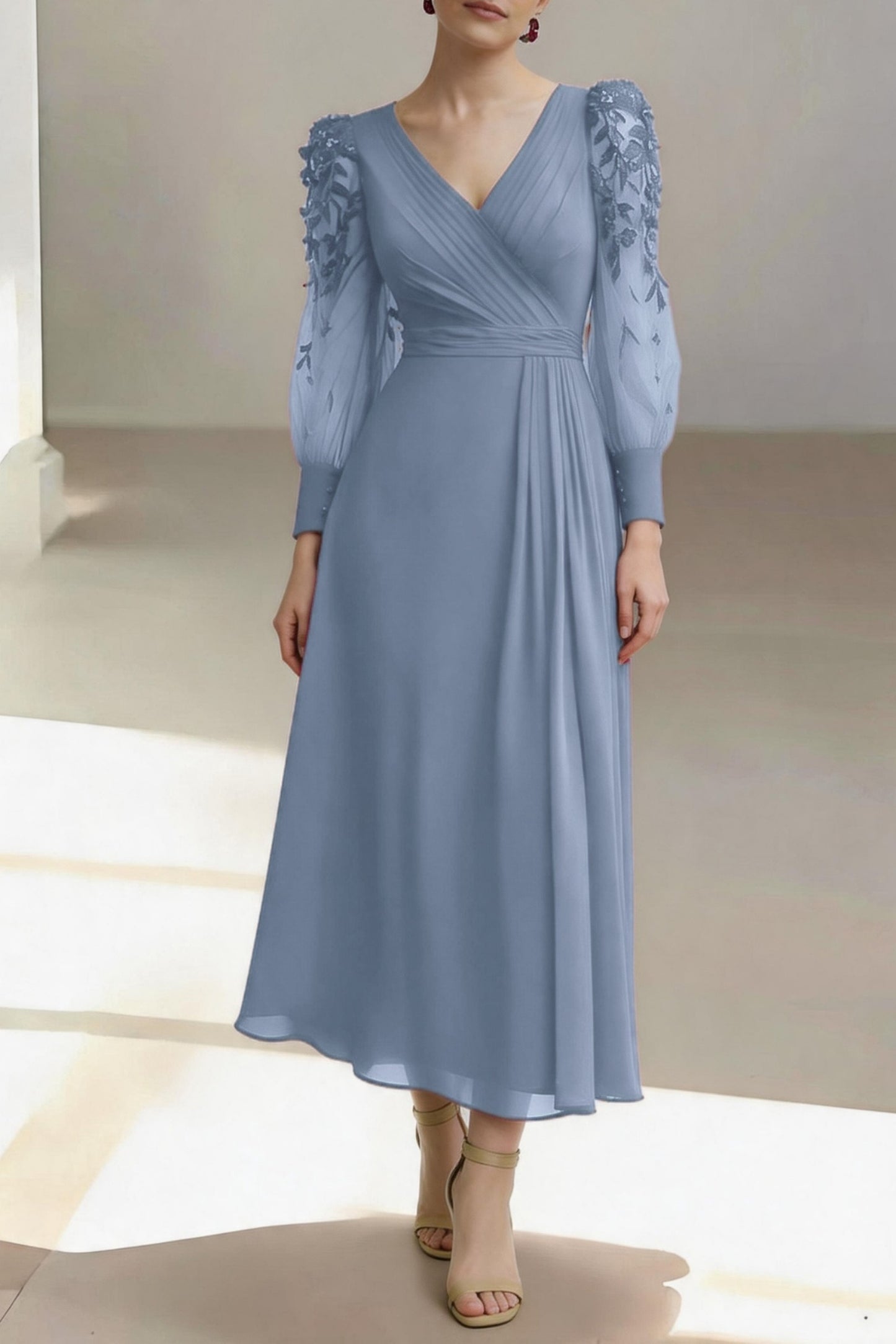 Sheath-Column Ankle Length Chiffon Mother of the Bride Dress CM0462