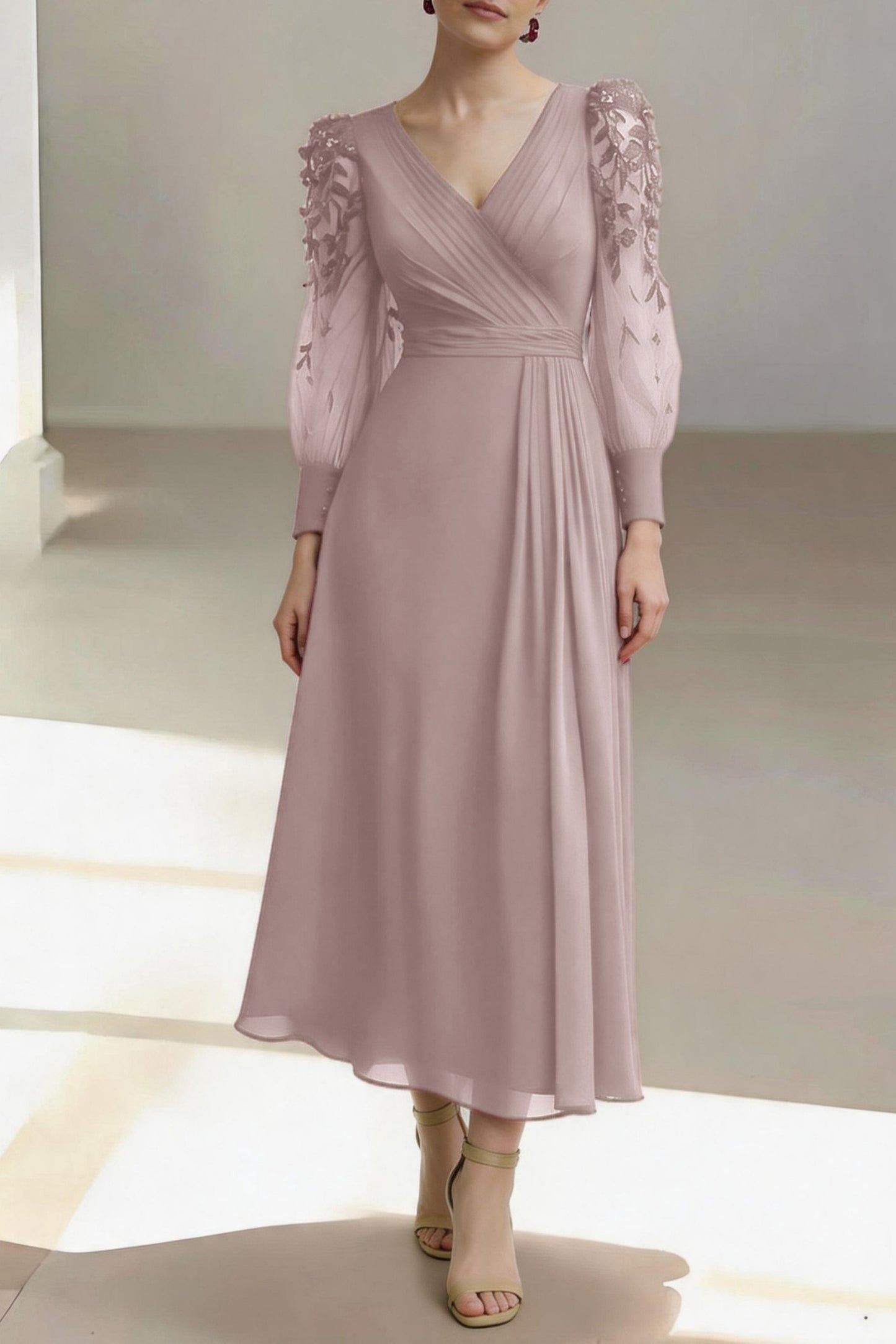 Sheath-Column Ankle Length Chiffon Mother of the Bride Dress CM0462