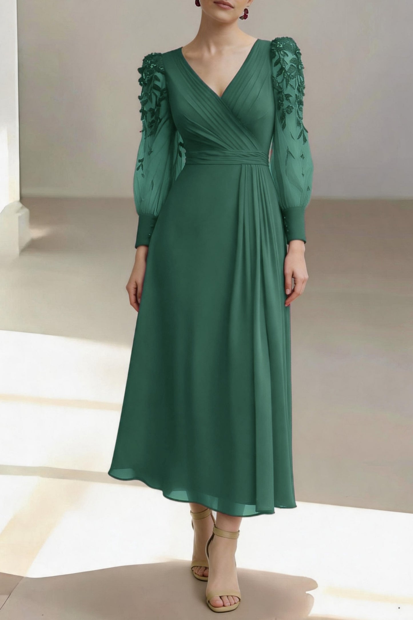 Sheath-Column Ankle Length Chiffon Mother of the Bride Dress CM0462
