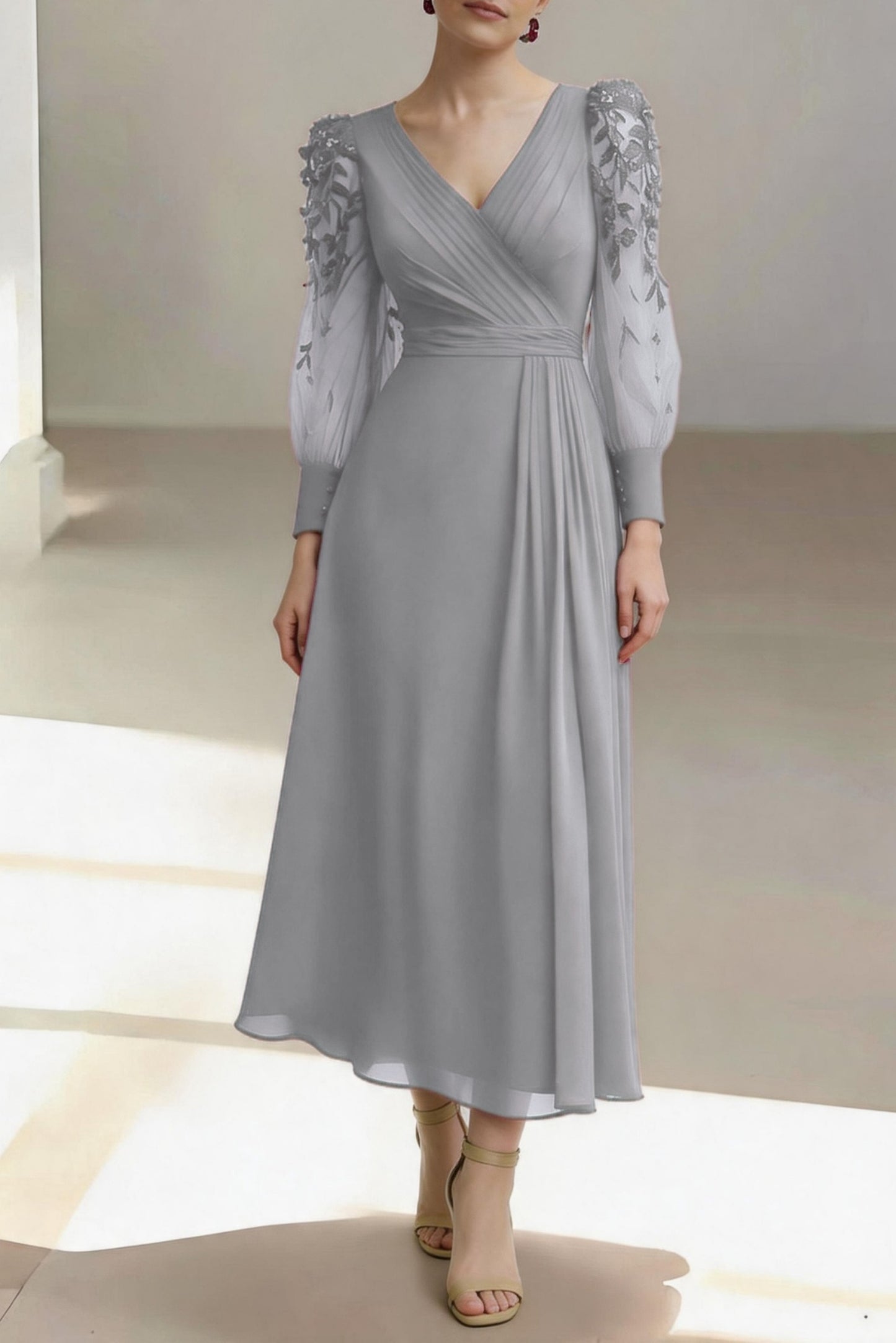 Sheath-Column Ankle Length Chiffon Mother of the Bride Dress CM0462