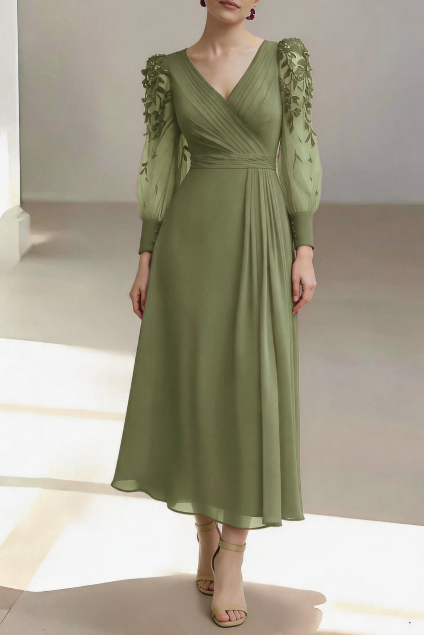 Sheath-Column Ankle Length Chiffon Mother of the Bride Dress CM0462