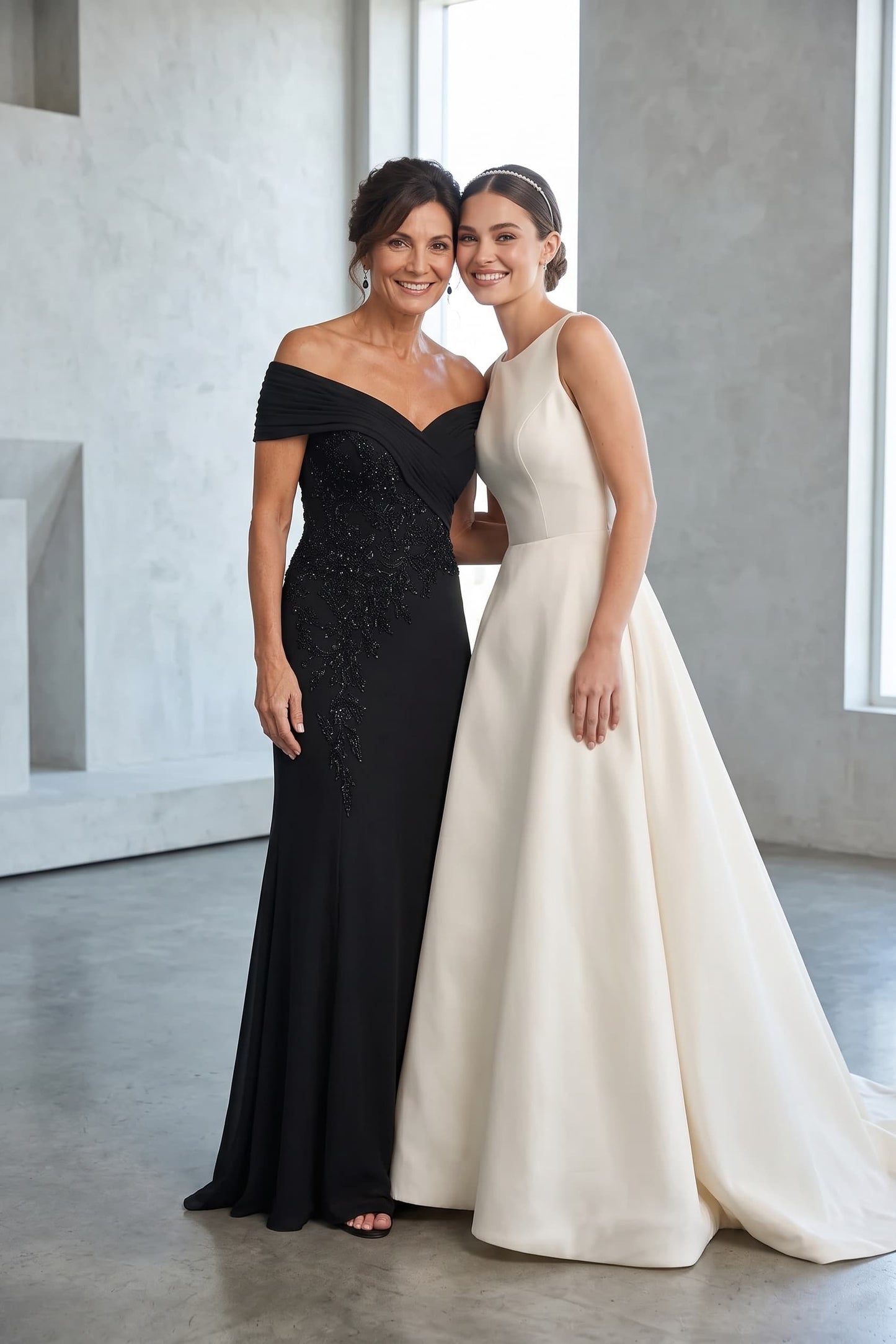 Sheath-Column Floor Length Chiffon Stretch Satin Mother of the Bride Dress CM0468
