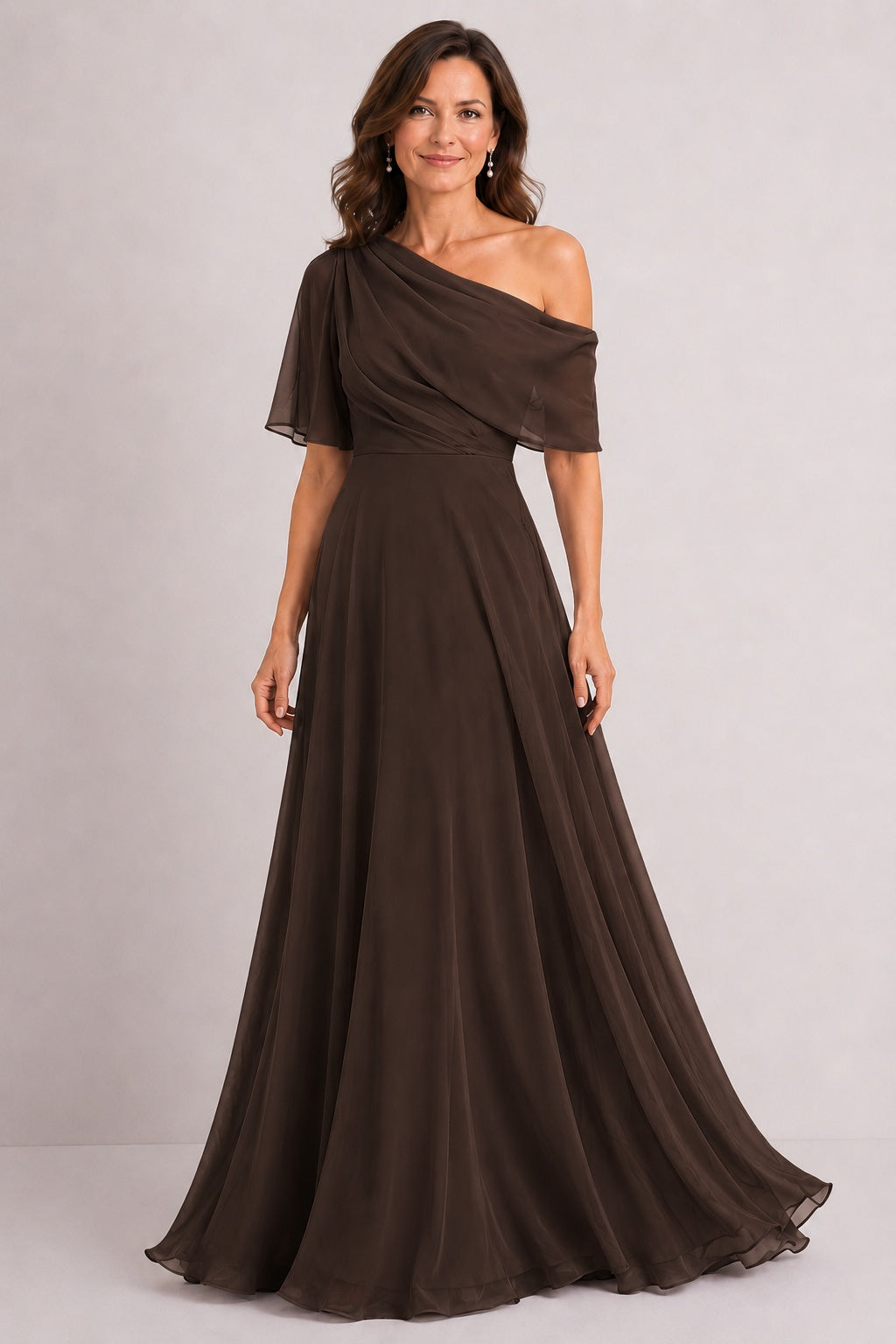 A-Line Floor Length Chiffon Mother of the Bride Dress CM0469