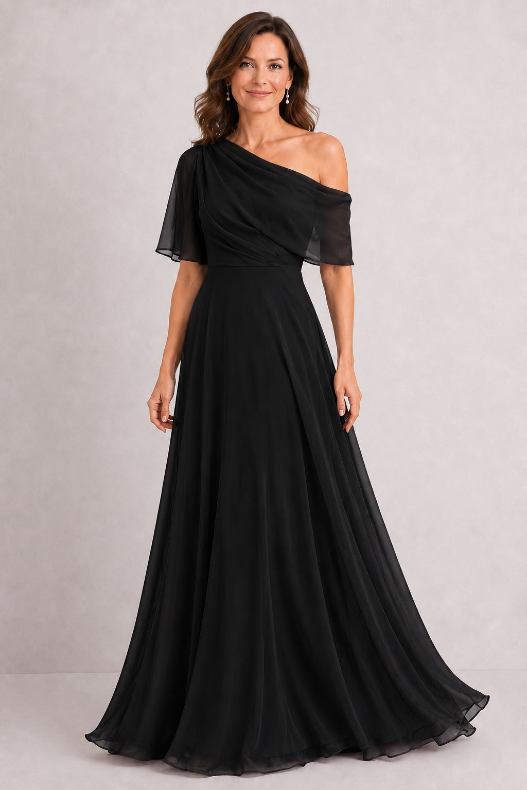 A-Line Floor Length Chiffon Mother of the Bride Dress CM0469