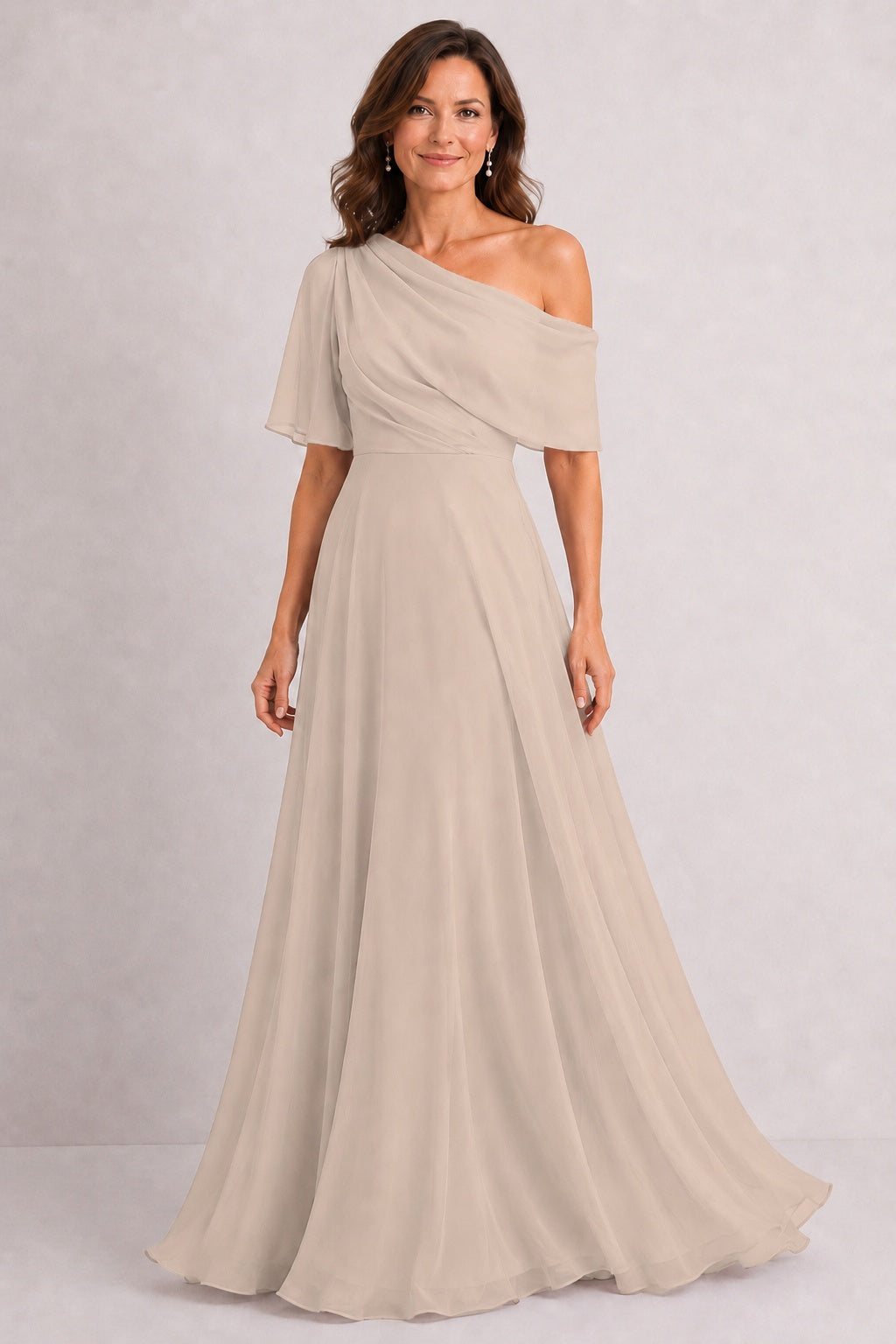 A-Line Floor Length Chiffon Mother of the Bride Dress CM0469