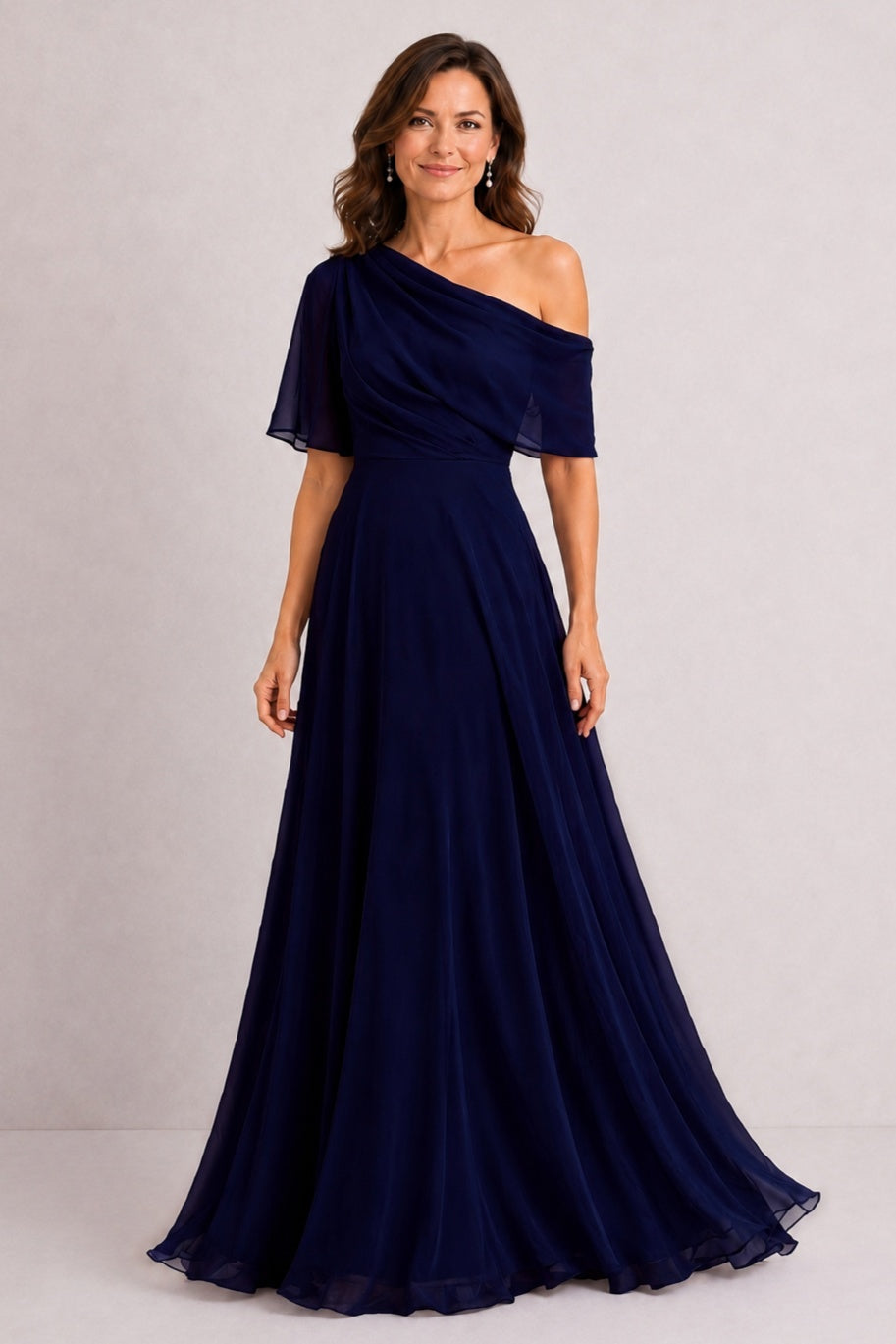 A-Line Floor Length Chiffon Mother of the Bride Dress CM0469