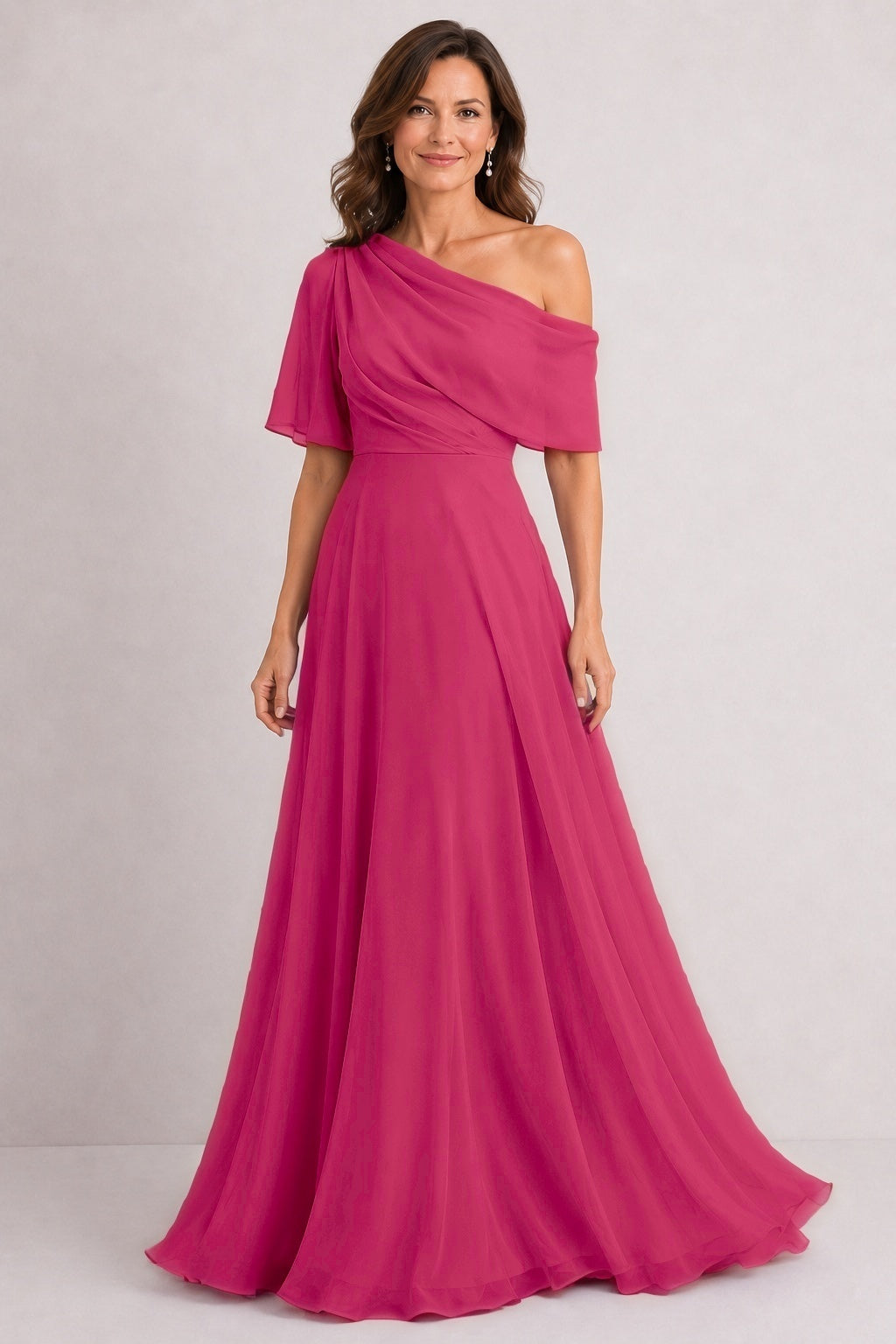 A-Line Floor Length Chiffon Mother of the Bride Dress CM0469