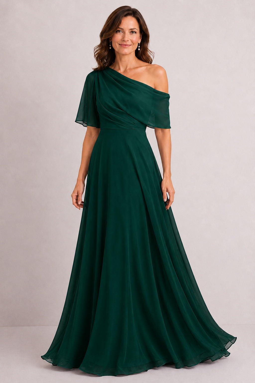 A-Line Floor Length Chiffon Mother of the Bride Dress CM0469