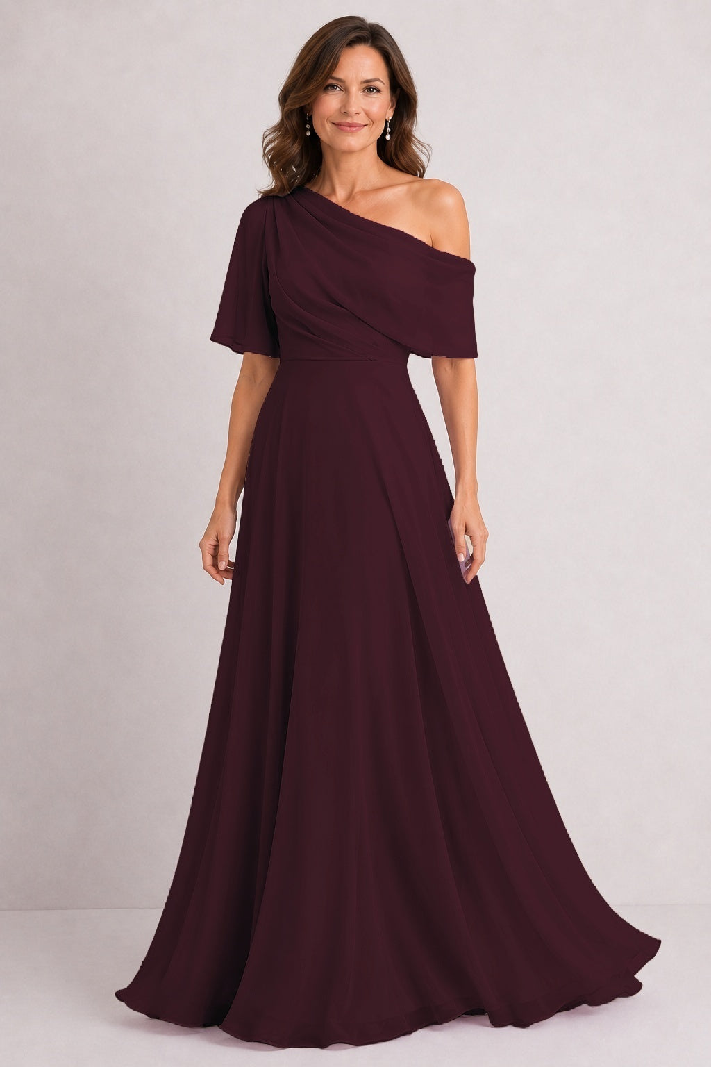 A-Line Floor Length Chiffon Mother of the Bride Dress CM0469