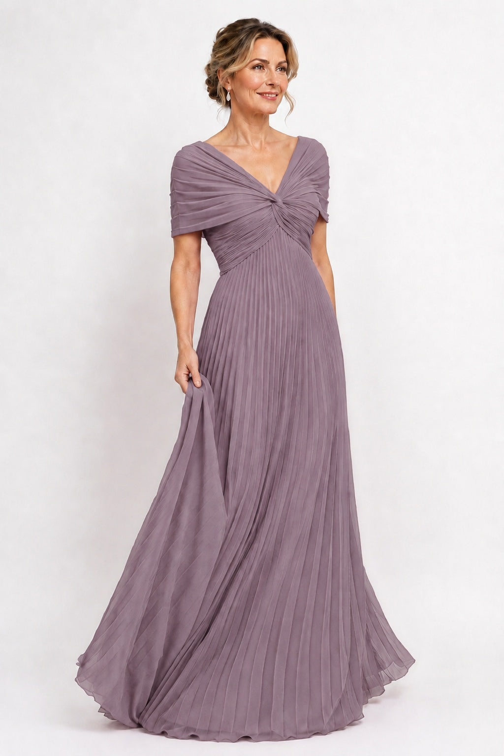 A-Line Floor Length Chiffon Mother of the Bride Dress CM0473 - Purple Dusk - COCOMELODY