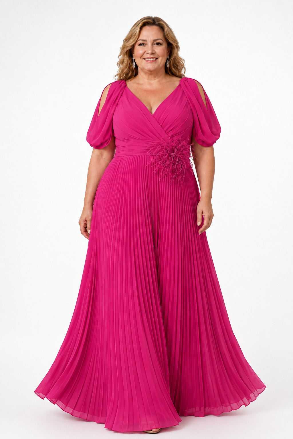 A-Line Floor Length Chiffon Mother of the Bride Dress CM0474
