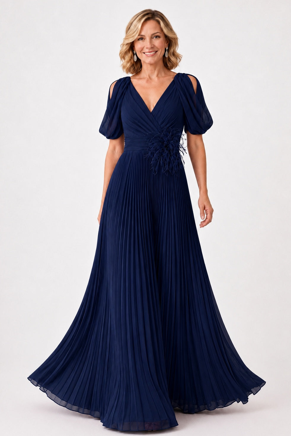 A-Line Floor Length Chiffon Mother of the Bride Dress CM0474