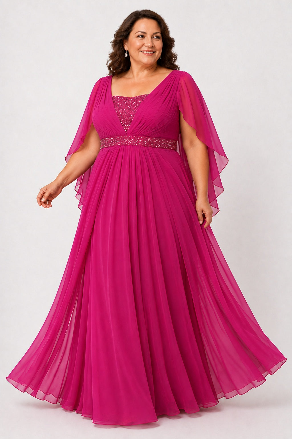 A-Line Floor Length Chiffon Mother of the Bride Dress CM0475