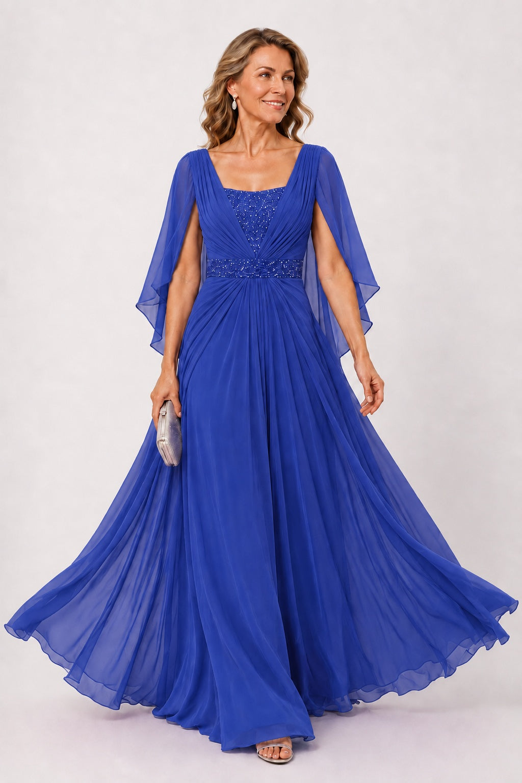 A-Line Floor Length Chiffon Mother of the Bride Dress CM0475