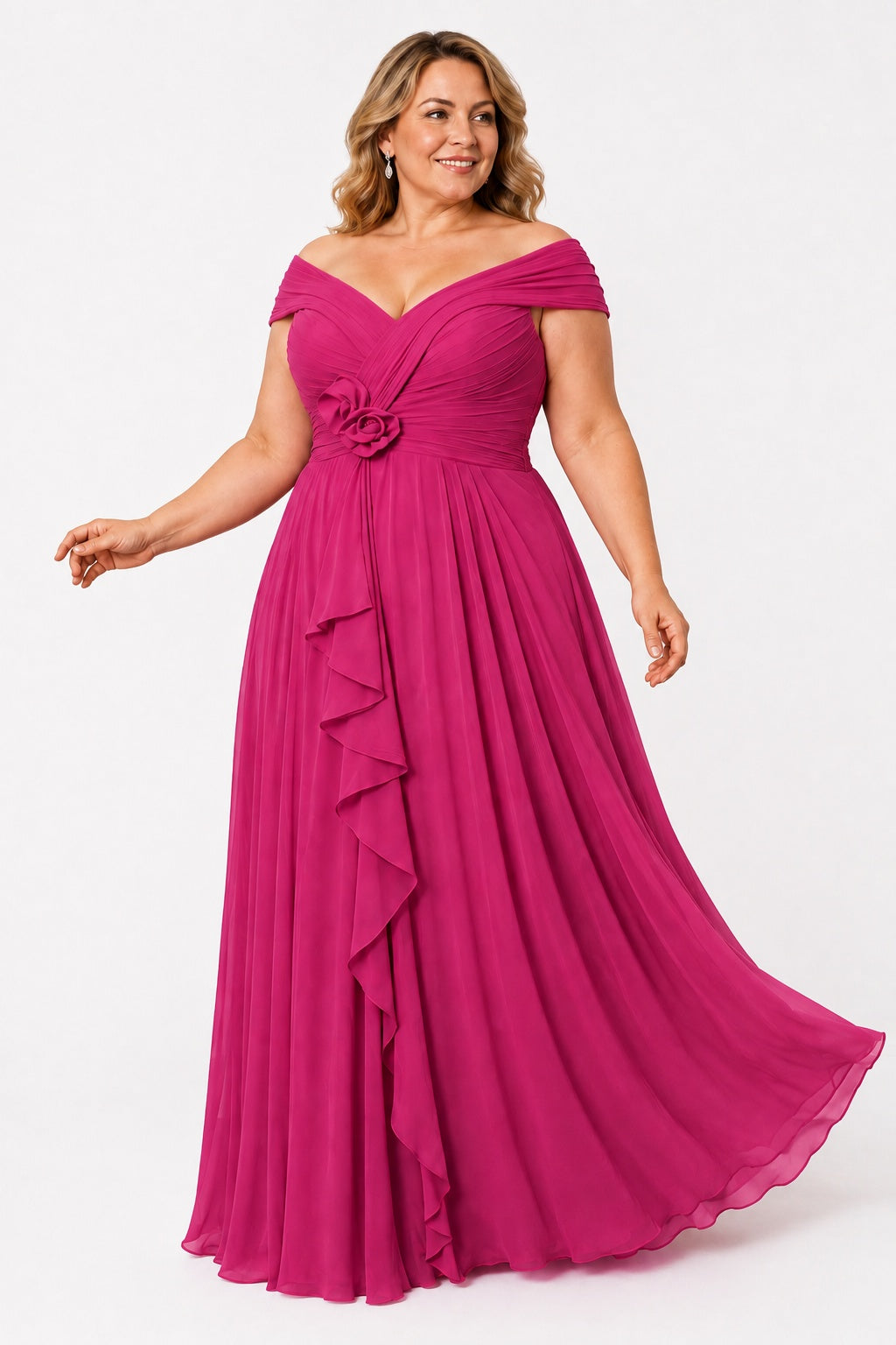 A-Line Floor Length Chiffon Mother of the Bride Dress CM0476