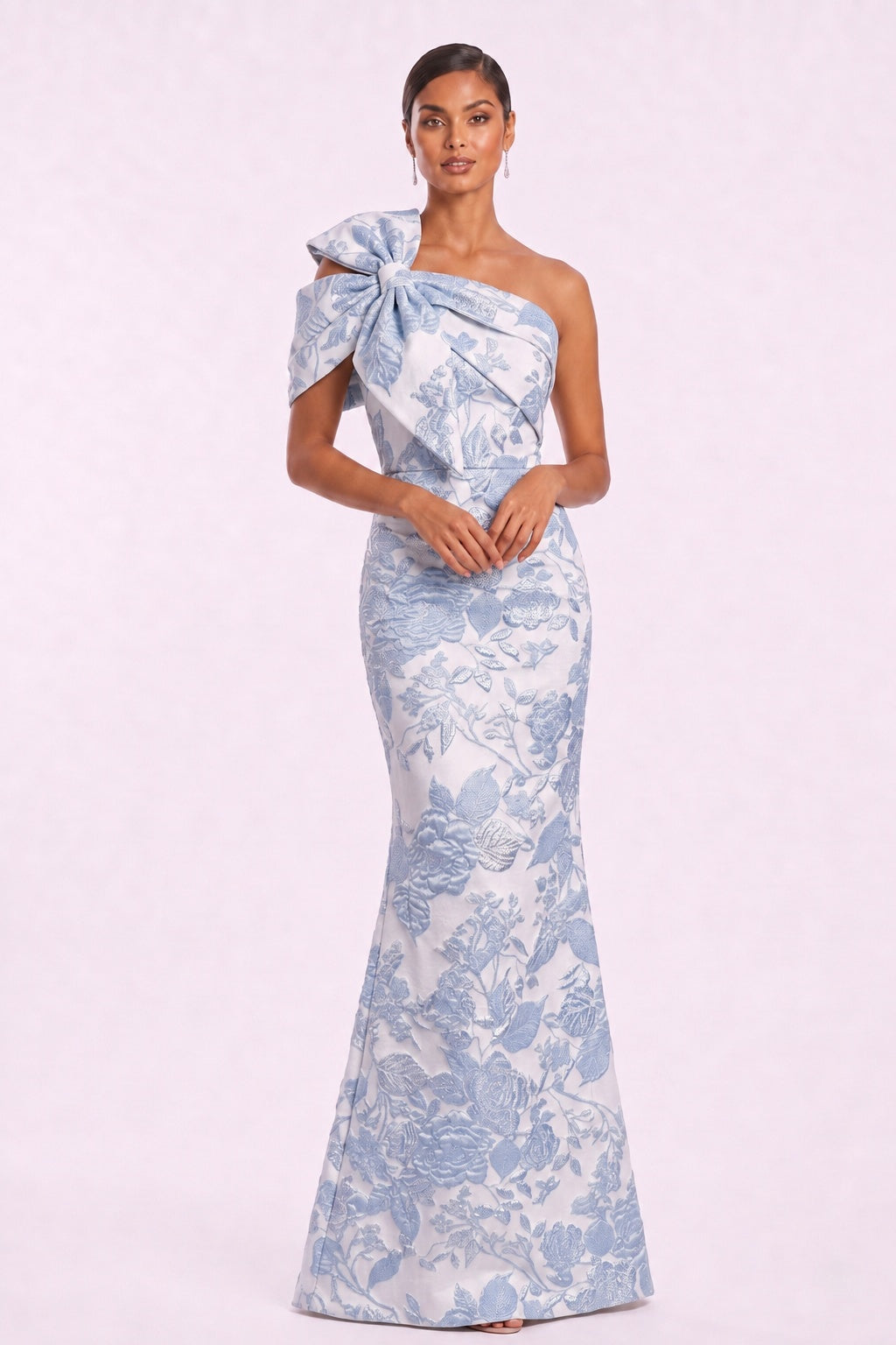 Trumpet-Mermaid Floor Length Jacquard Mother of the Bride Dress CM0478