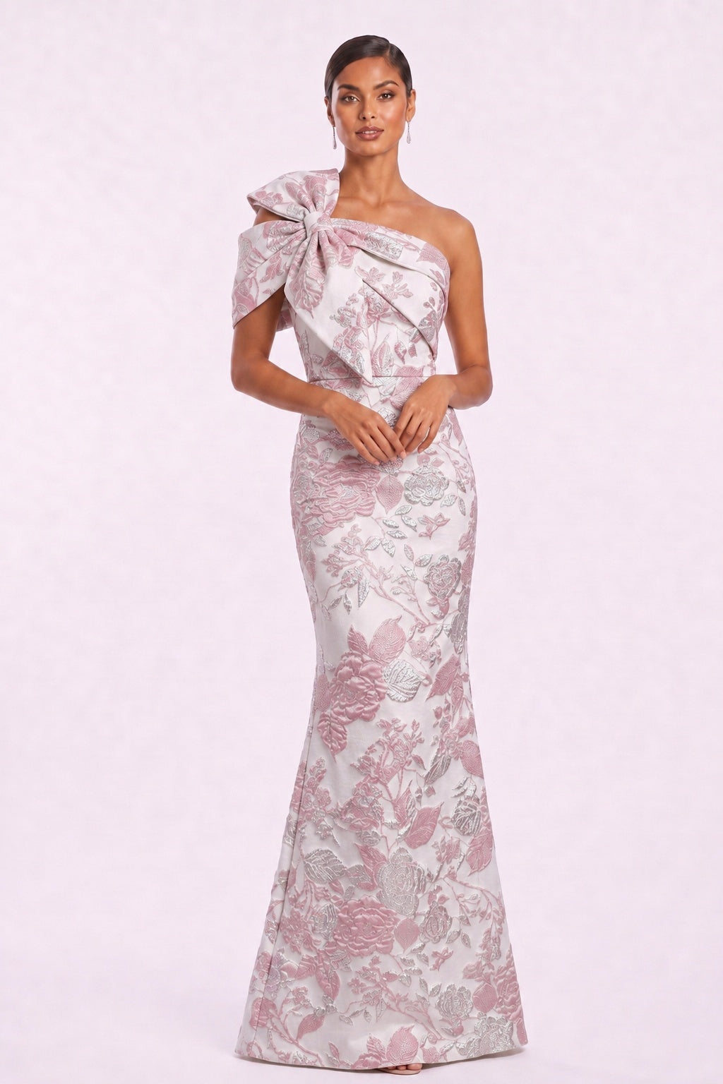 Trumpet-Mermaid Floor Length Jacquard Mother of the Bride Dress CM0478
