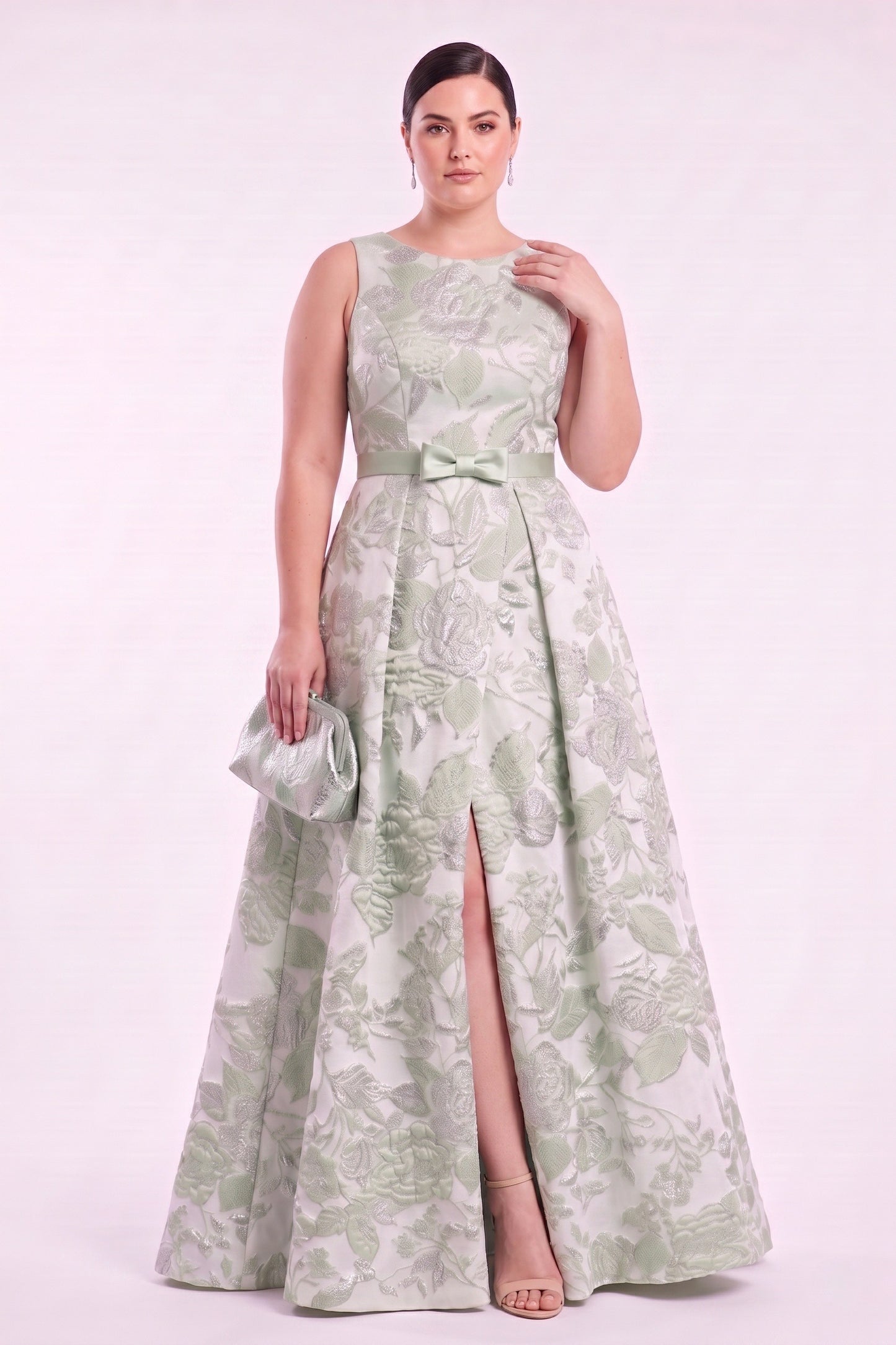 A-Line Floor Length Jacquard Mother of the Bride Dress CM0479