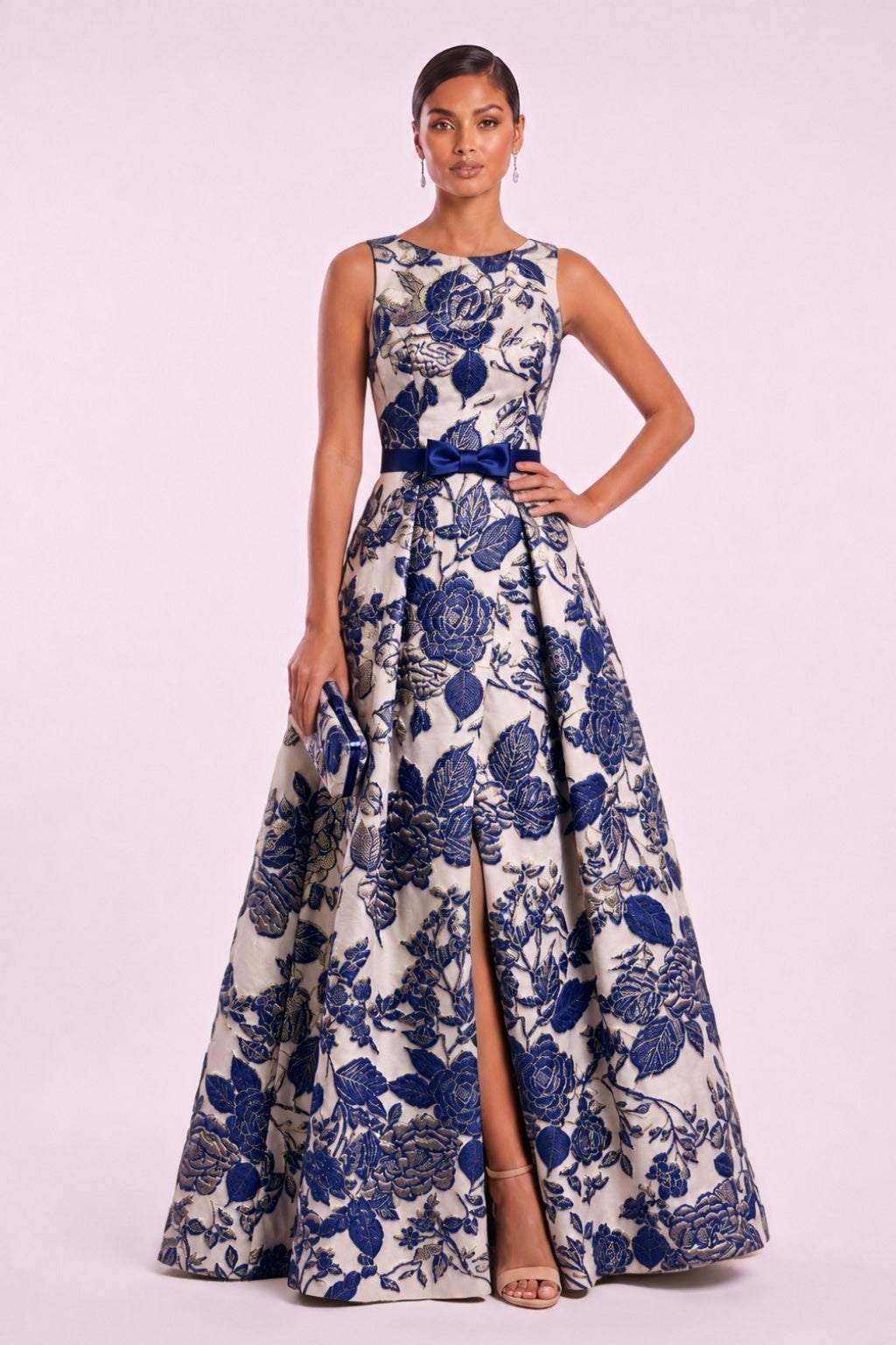 A-Line Floor Length Jacquard Mother of the Bride Dress CM0479