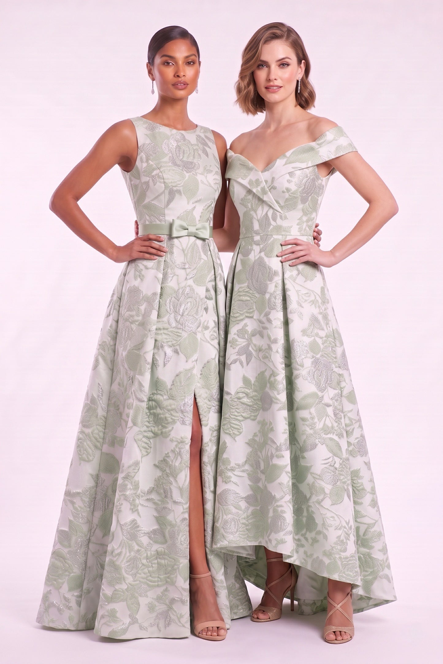 A-Line High-Low Jacquard Mother of the Bride Dress CM0480