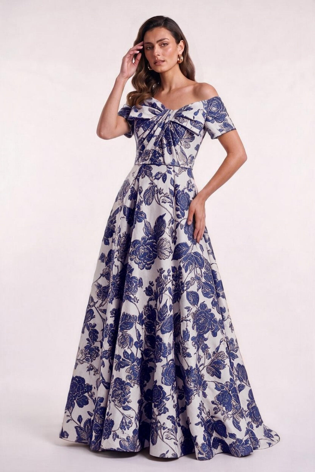 A-Line Floor Length Jacquard Mother of the Bride Dress CM0481