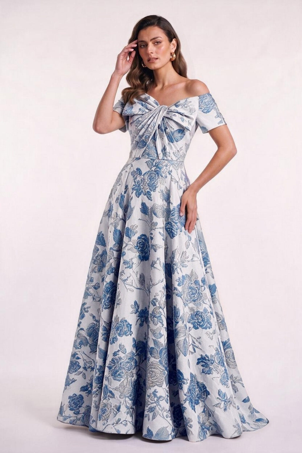 A-Line Floor Length Jacquard Mother of the Bride Dress CM0481