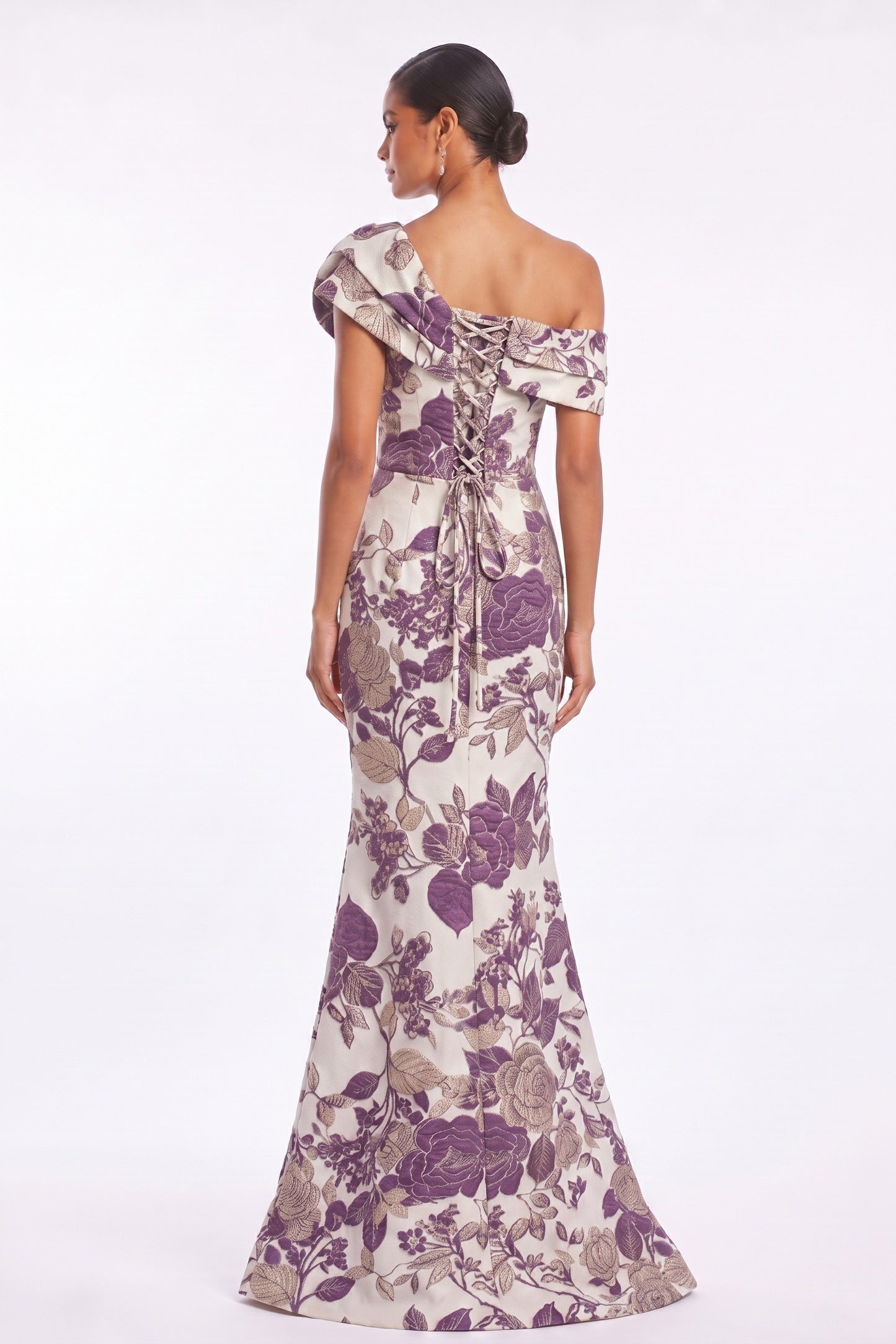 Trumpet-Mermaid Floor Length Jacquard Mother of the Bride Dress CM0483