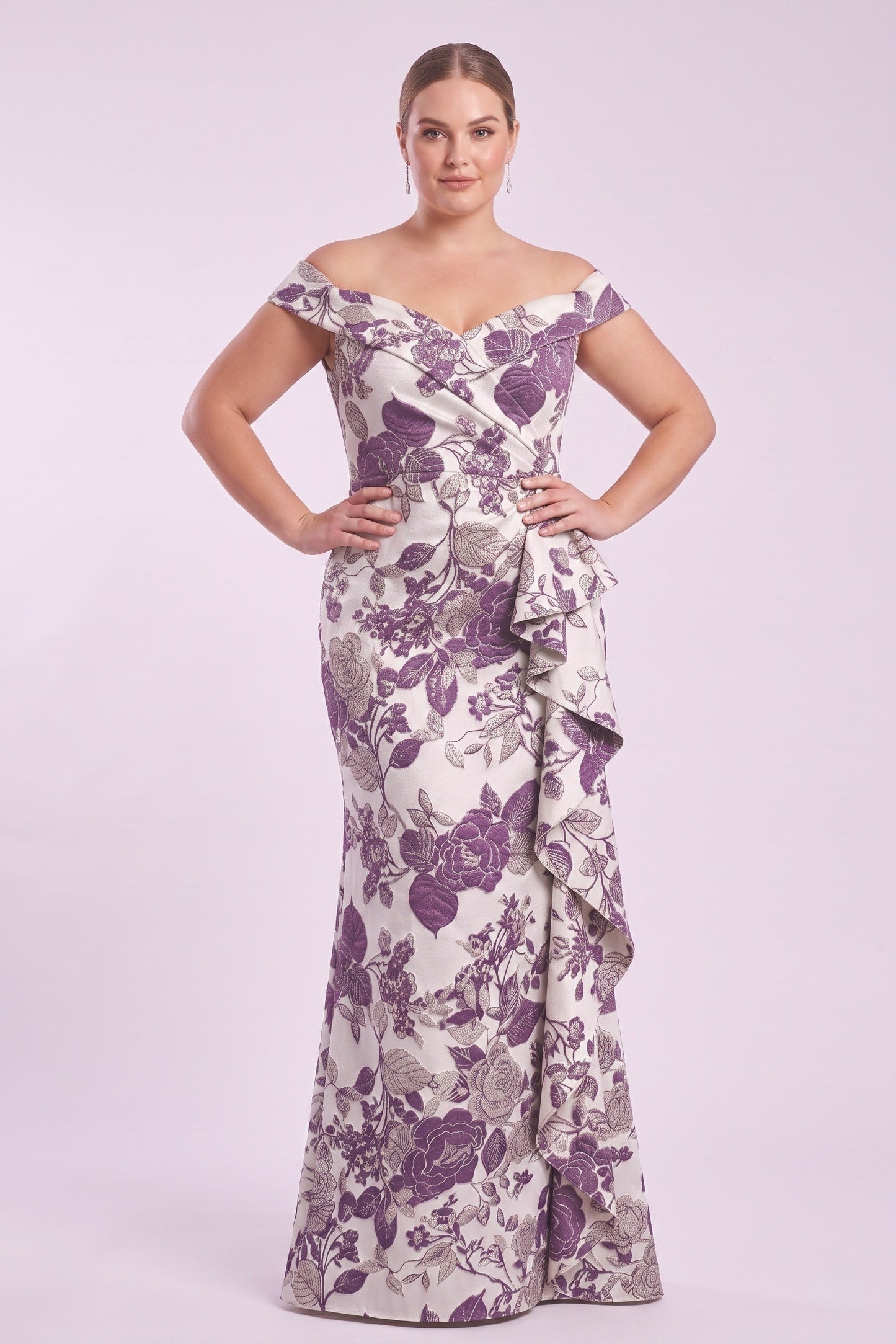 Sheath-Column Floor Length Jacquard Mother of the Bride Dress CM0484