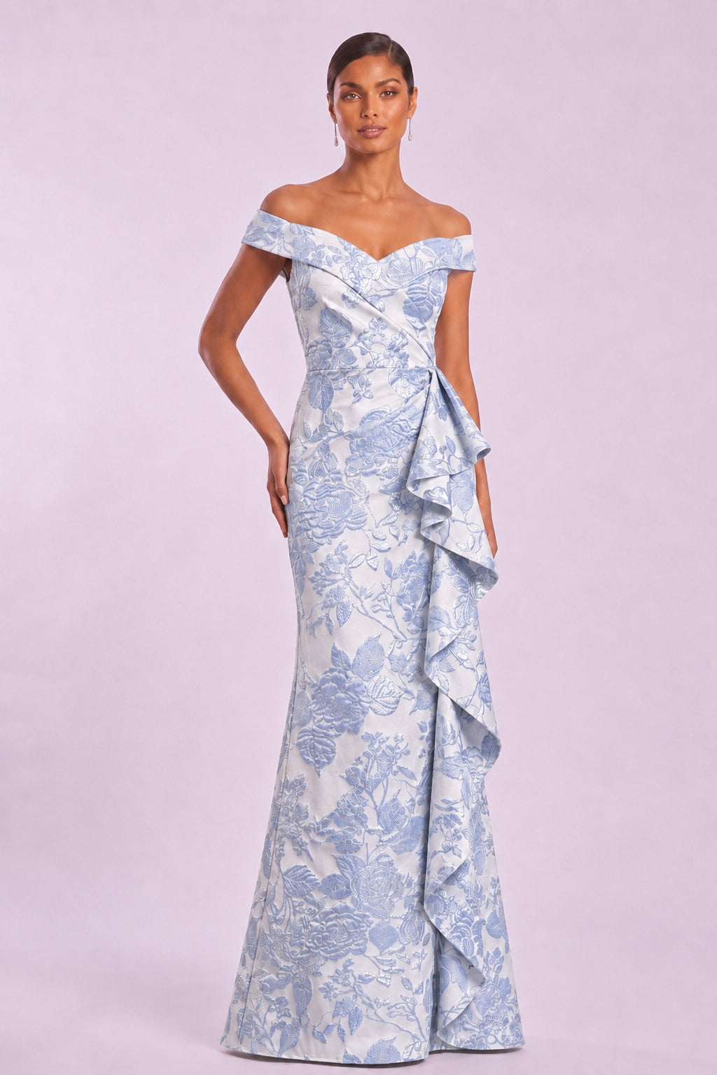 Sheath-Column Floor Length Jacquard Mother of the Bride Dress CM0484