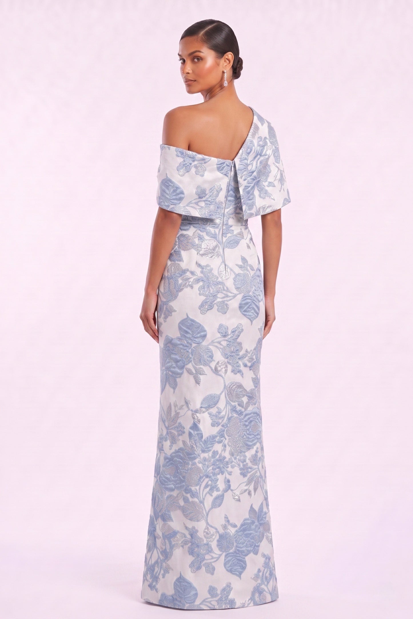 Sheath-Column Floor Length Jacquard Mother of the Bride Dress CM0485