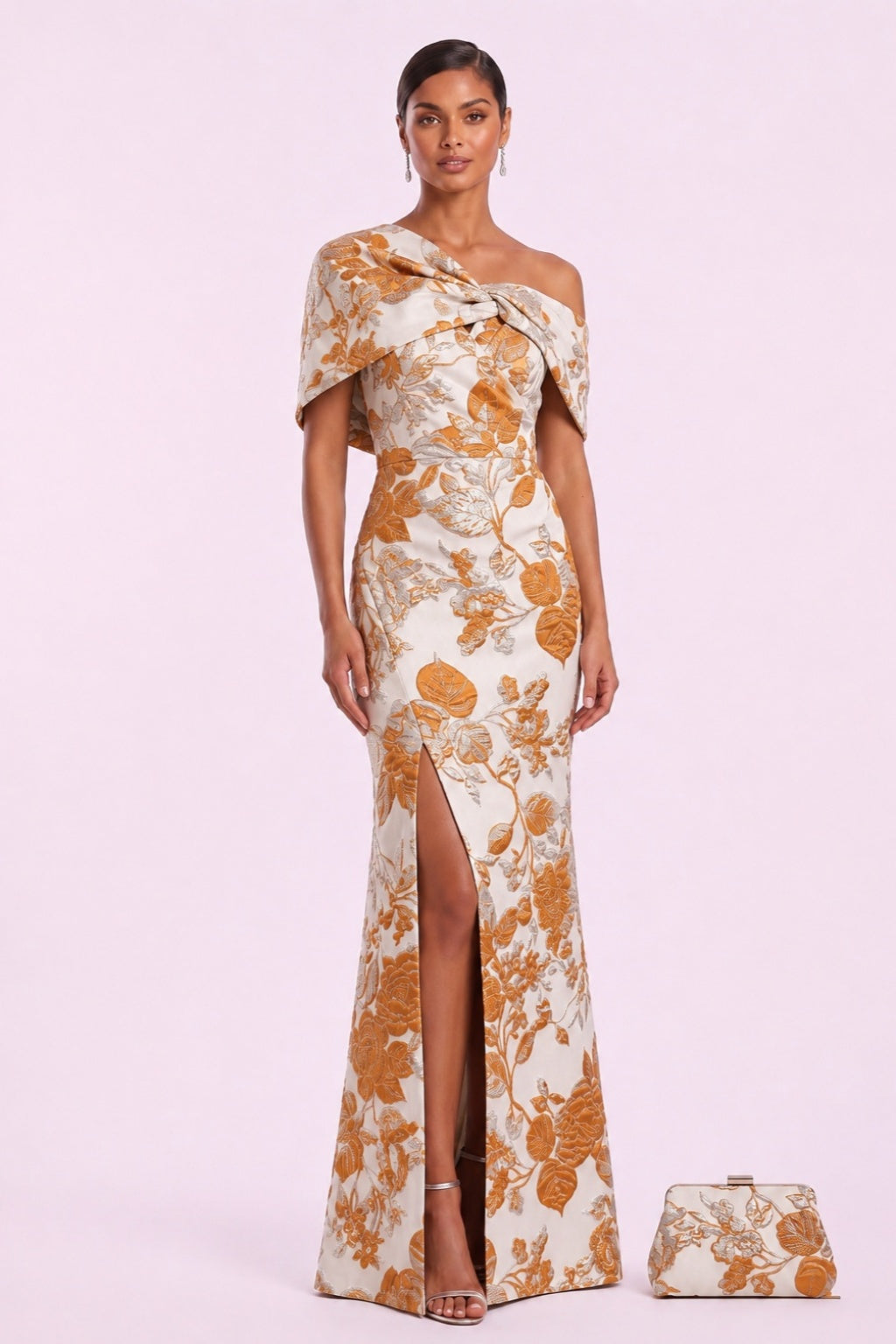 Sheath-Column Floor Length Jacquard Mother of the Bride Dress CM0485