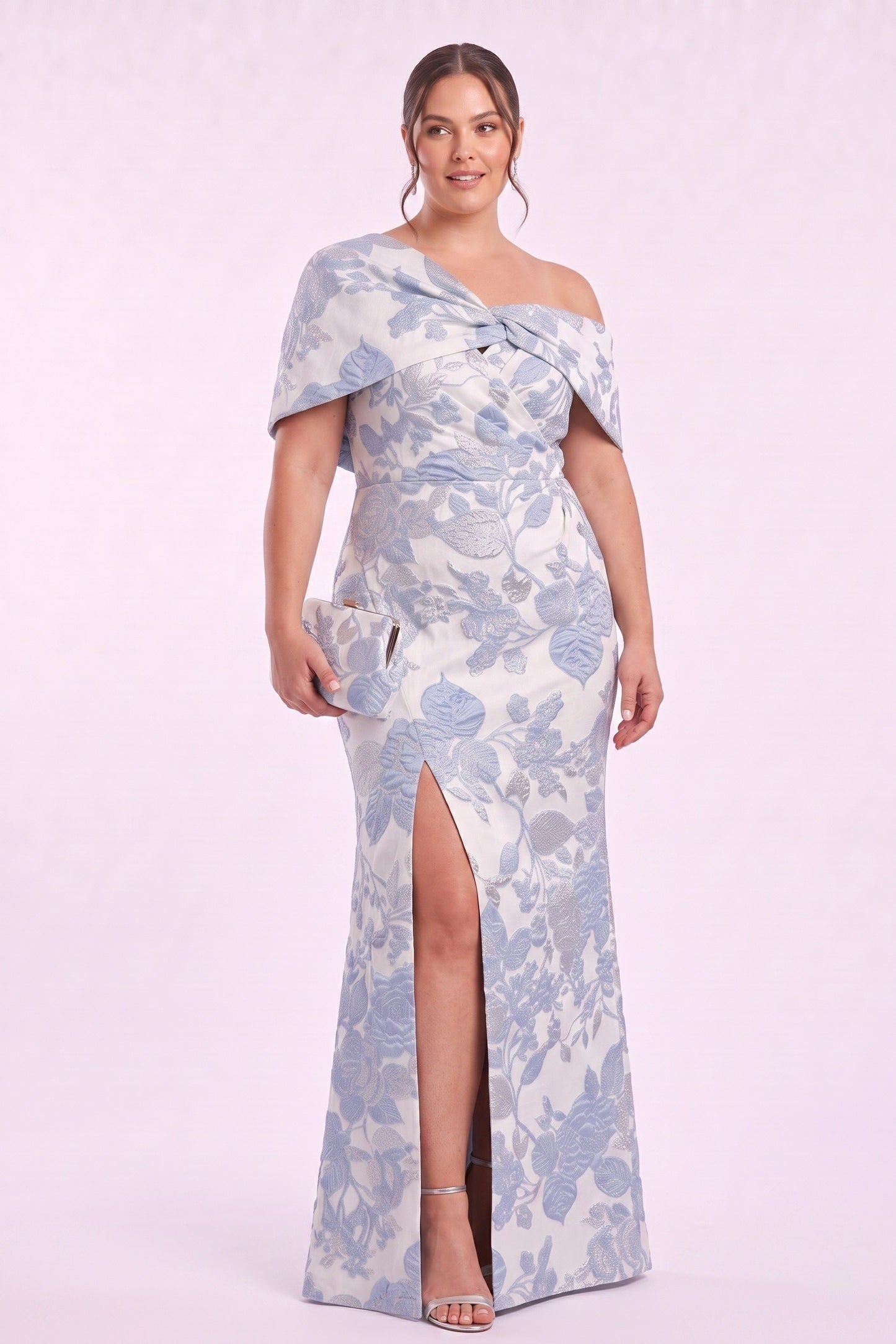 Sheath-Column Floor Length Jacquard Mother of the Bride Dress CM0485